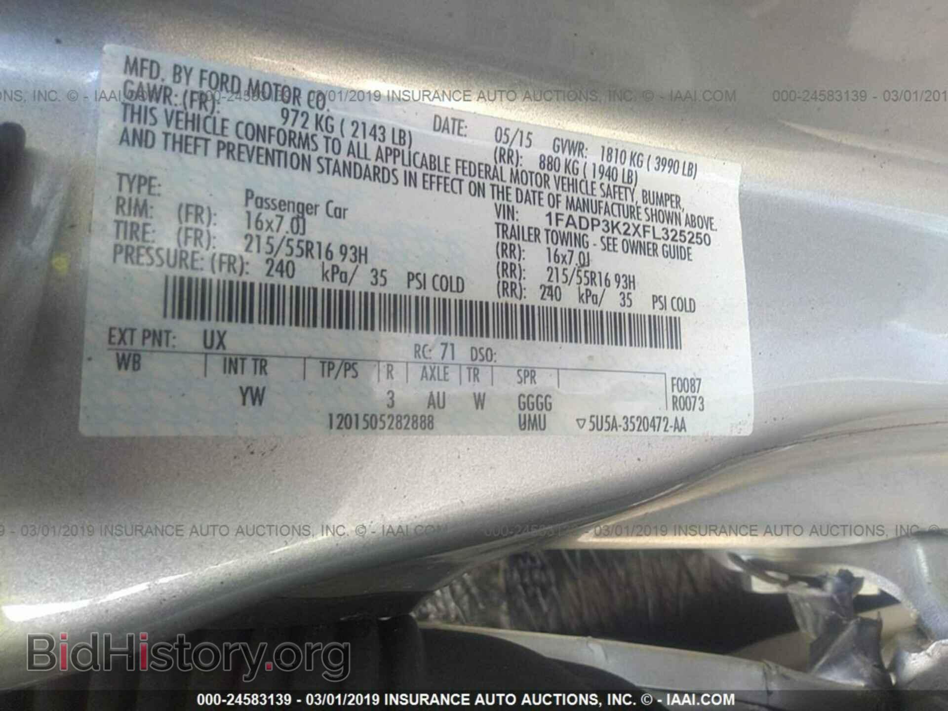 2015 FORD FOCUS - VIN: 1FADP3K2XFL325250 - Photo 9