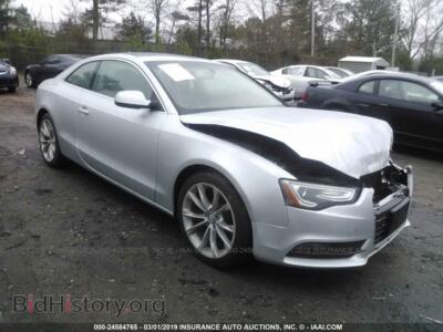 2013 Audi A5 Premium, серебристый — VIN WAUCFAFR1DA035067, IAAI