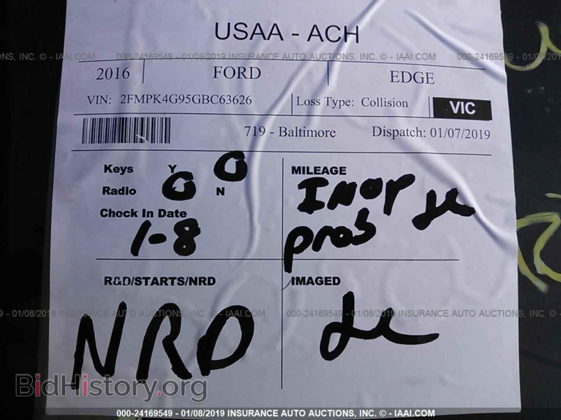 2016 FORD EDGE - VIN: 2FMPK4G95GBC63626 - Фото 7