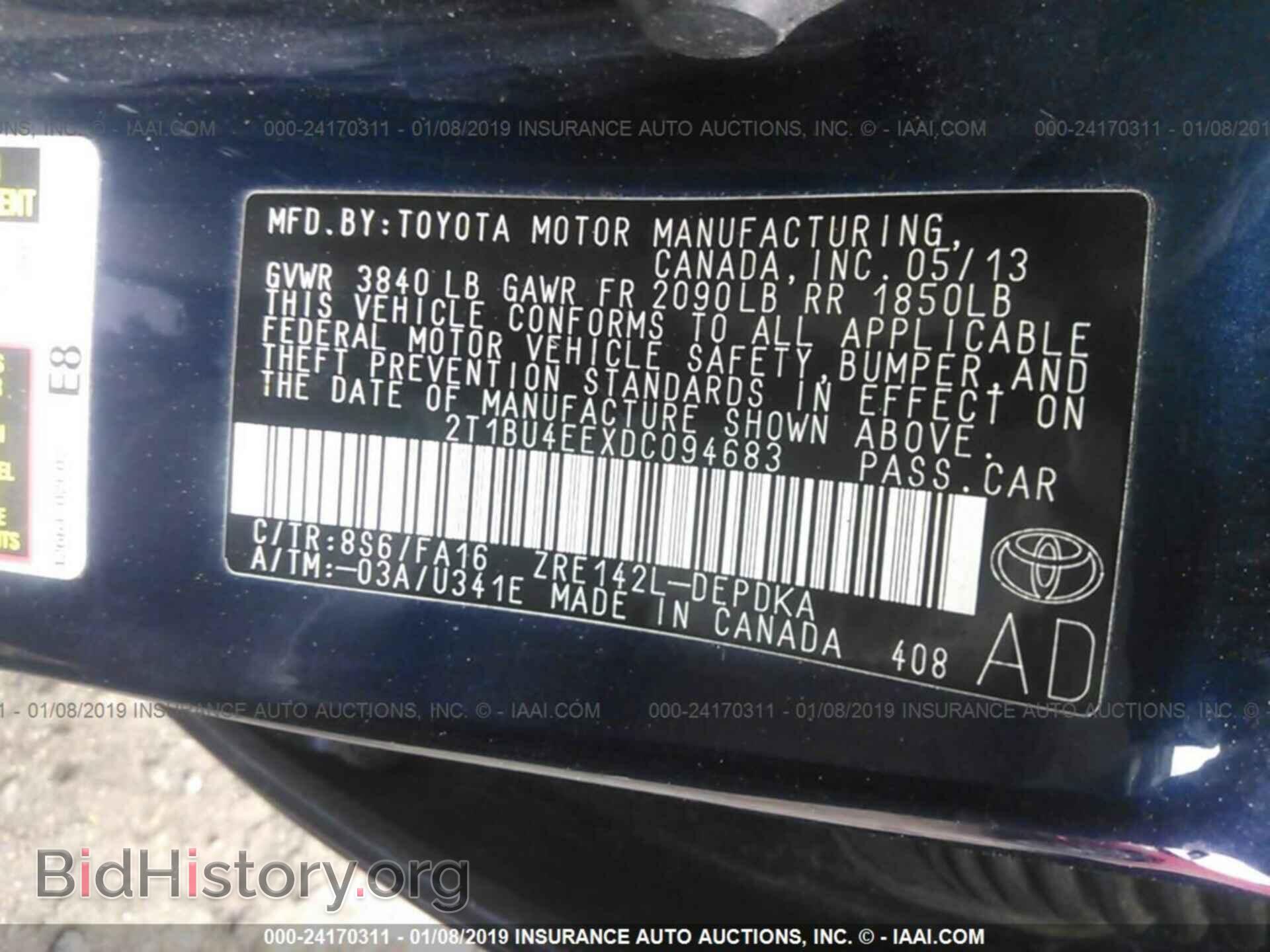 2013 TOYOTA COROLLA - VIN: 2T1BU4EEXDC094683 - Фото 9