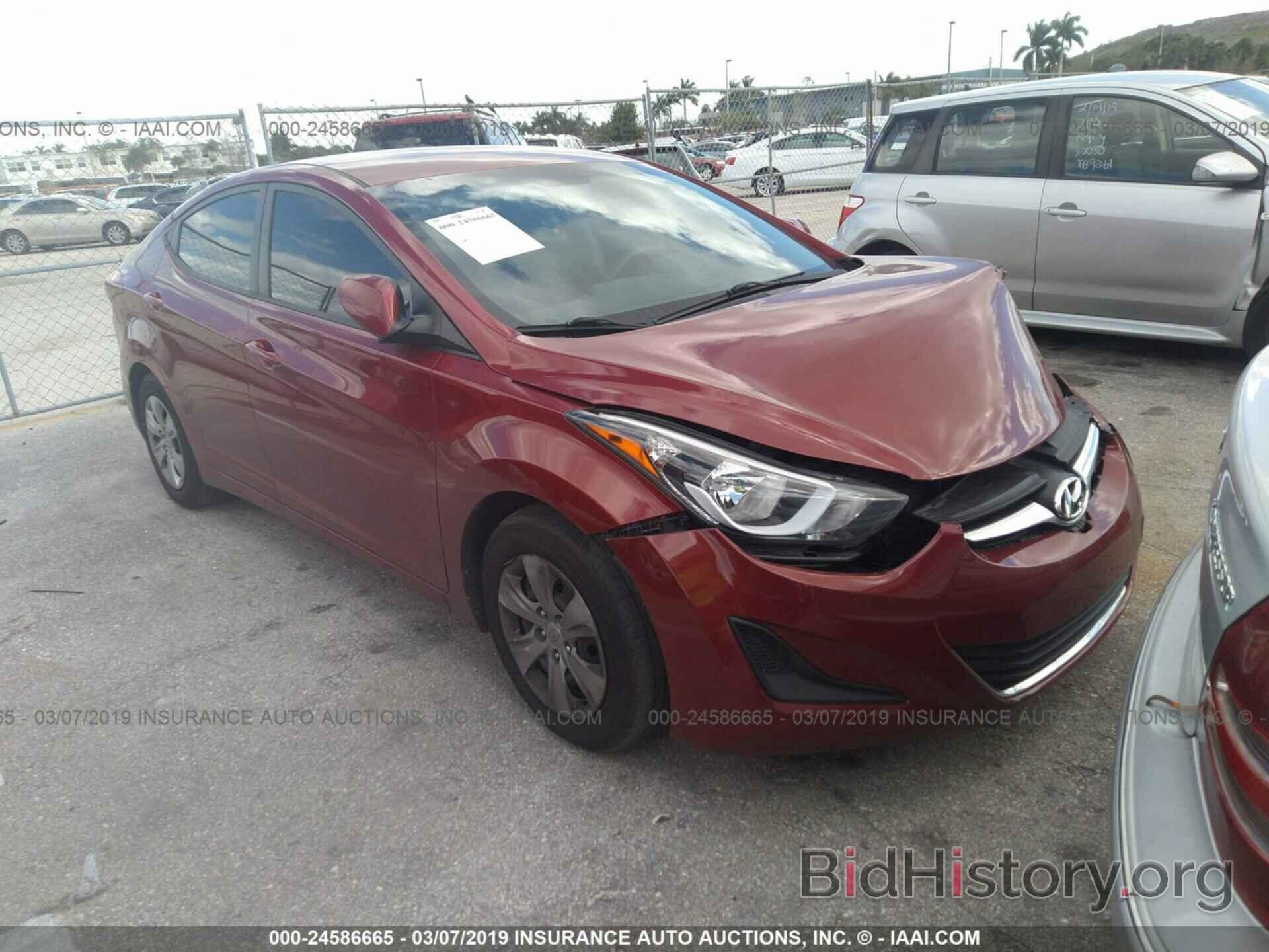 Photo 5NPDH4AE8GH717772 - HYUNDAI ELANTRA 2016