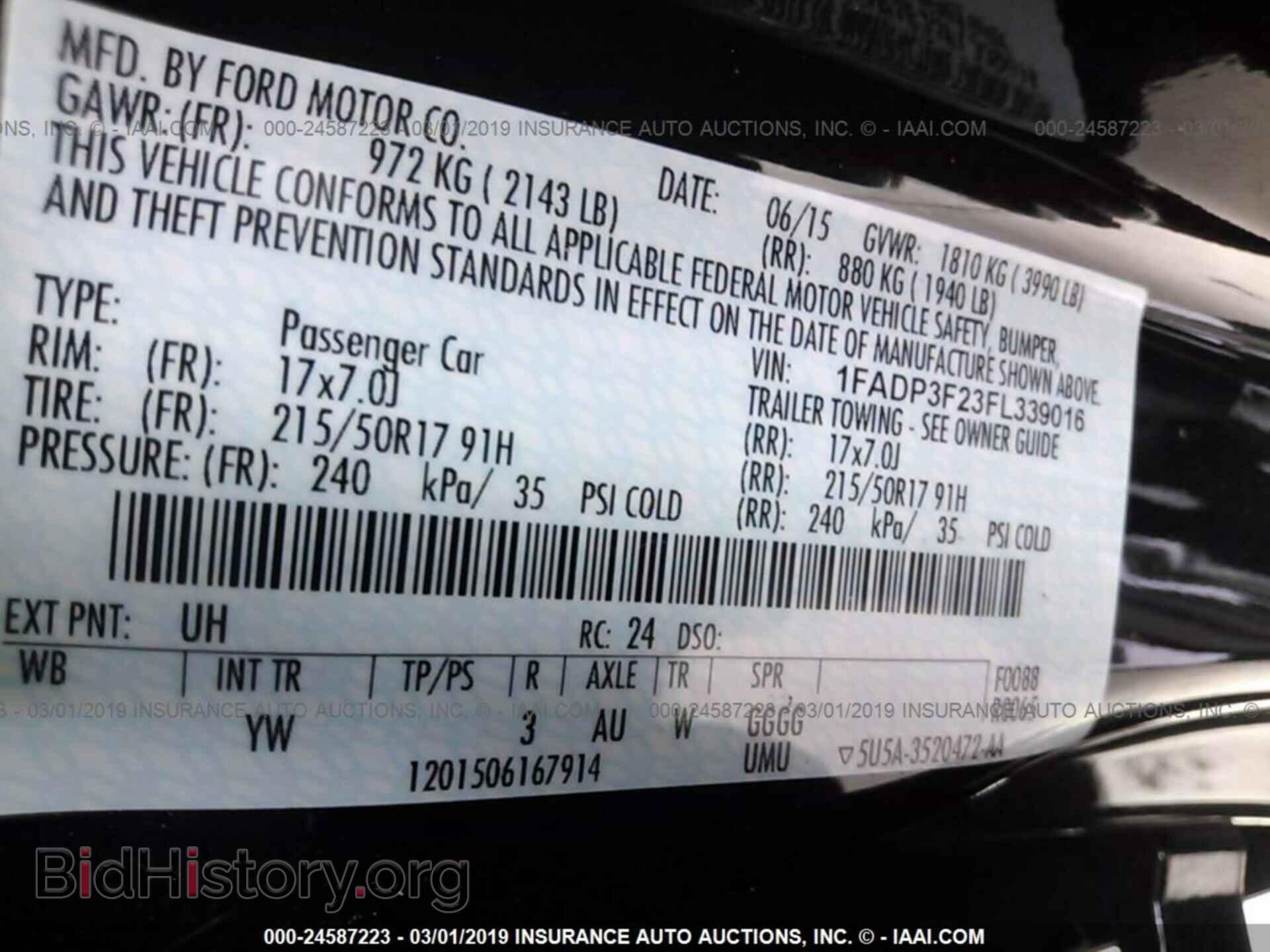 2015 FORD FOCUS - VIN: 1FADP3F23FL339016 - Фото 9