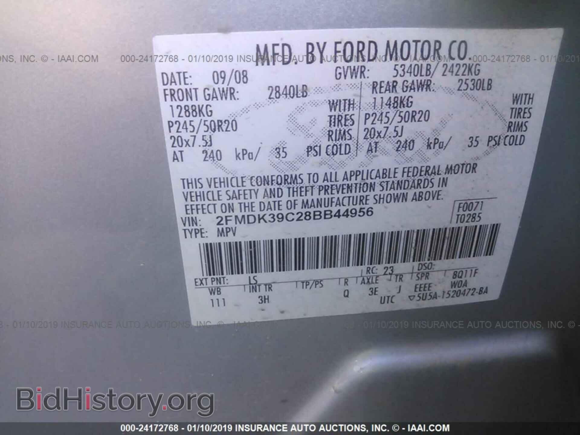 2008 FORD EDGE - VIN: 2FMDK39C28BB44956 - Photo 9