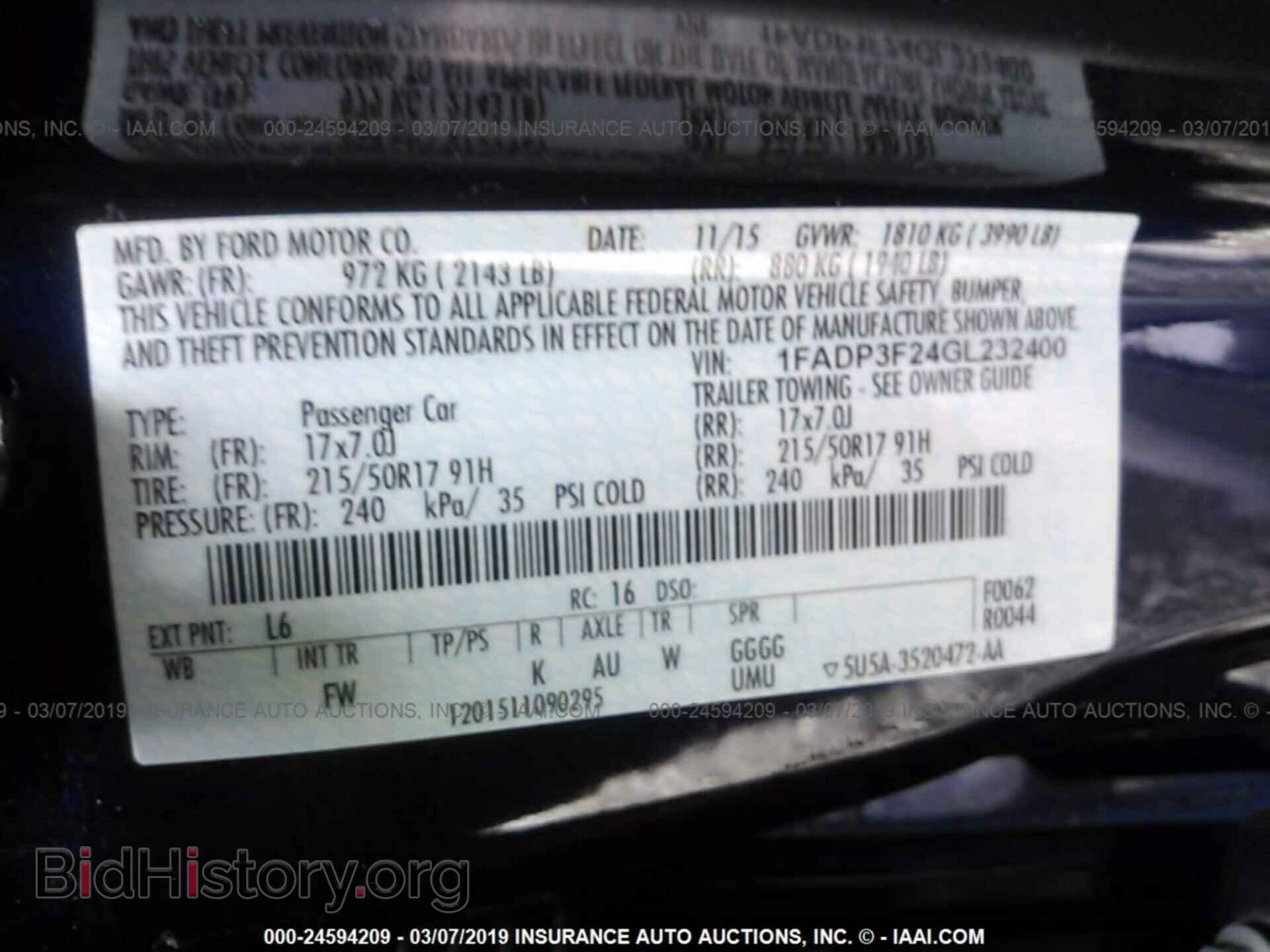 2016 FORD FOCUS - VIN: 1FADP3F24GL232400 - Фото 9