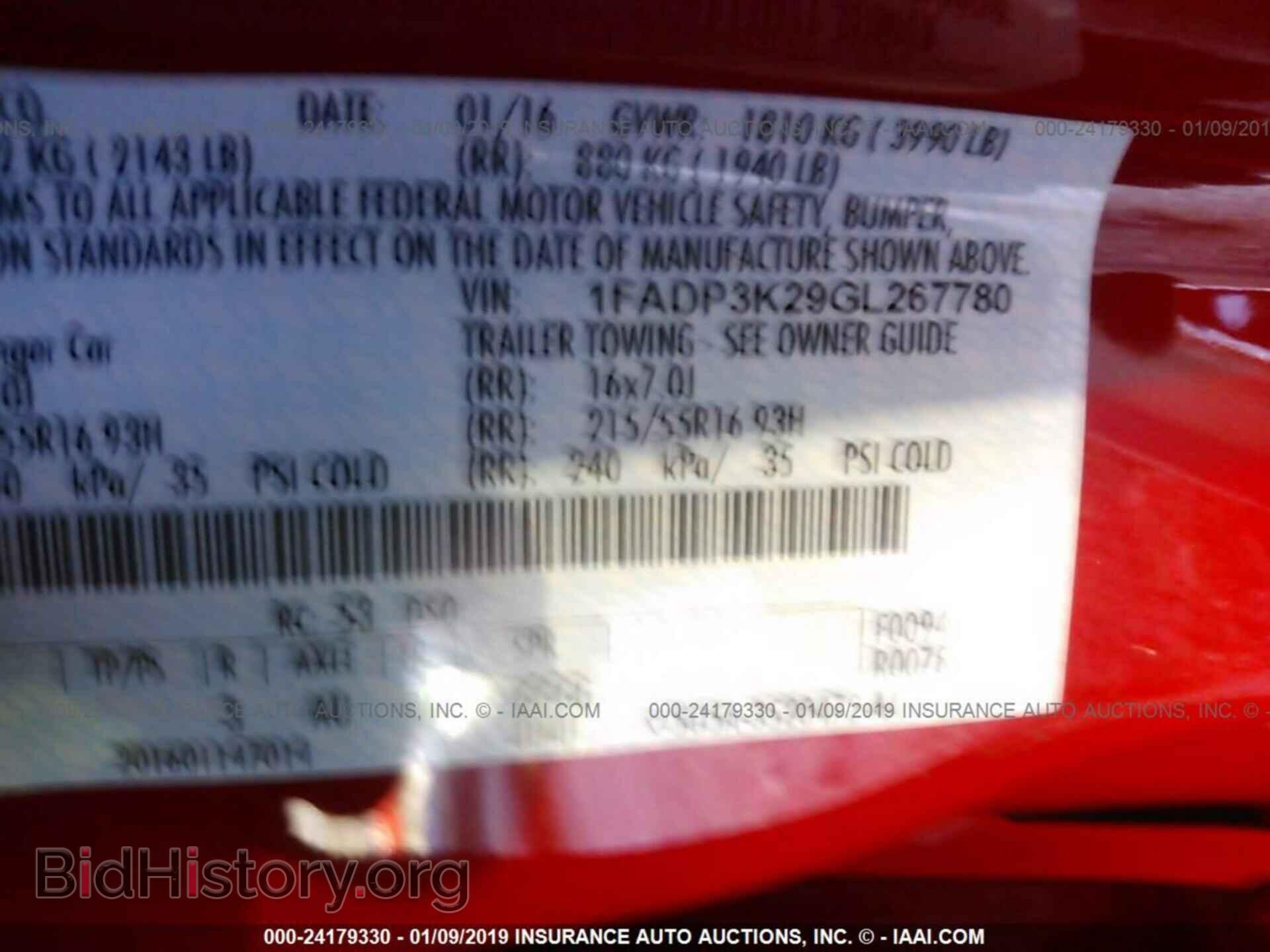 2016 FORD FOCUS - VIN: 1FADP3K29GL267780 - Фото 9