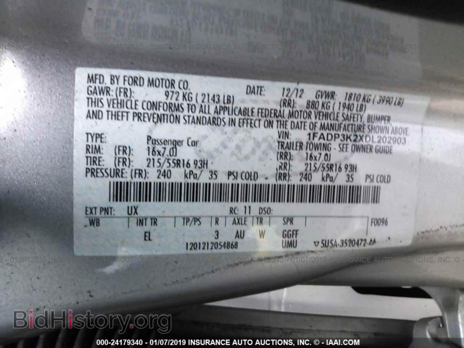 2013 FORD FOCUS - VIN: 1FADP3K2XDL202903 - Фото 9