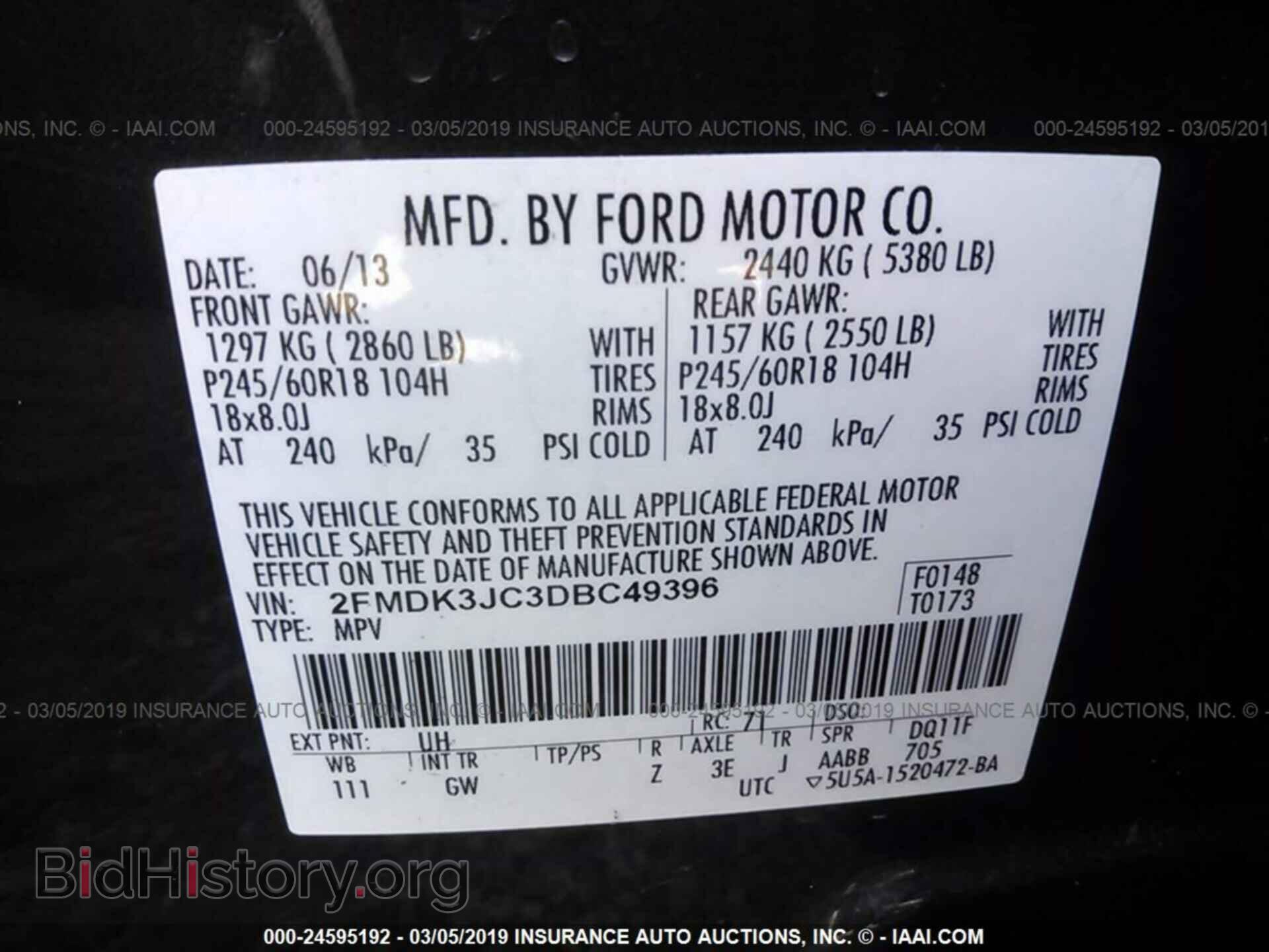 2013 FORD EDGE - VIN: 2FMDK3JC3DBC49396 - Photo 9