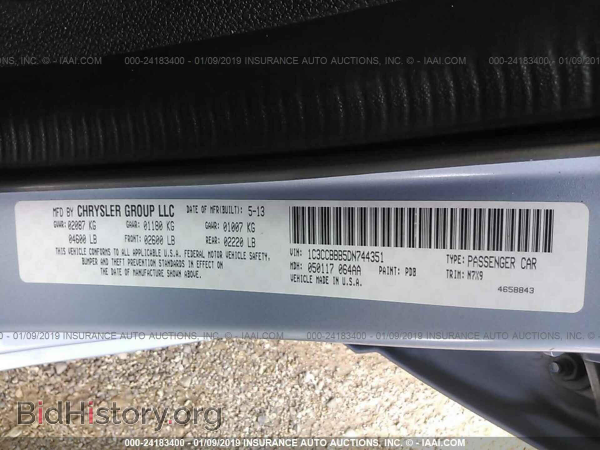 2013 CHRYSLER 200 - VIN: 1C3CCBBB5DN744351 - Фото 9