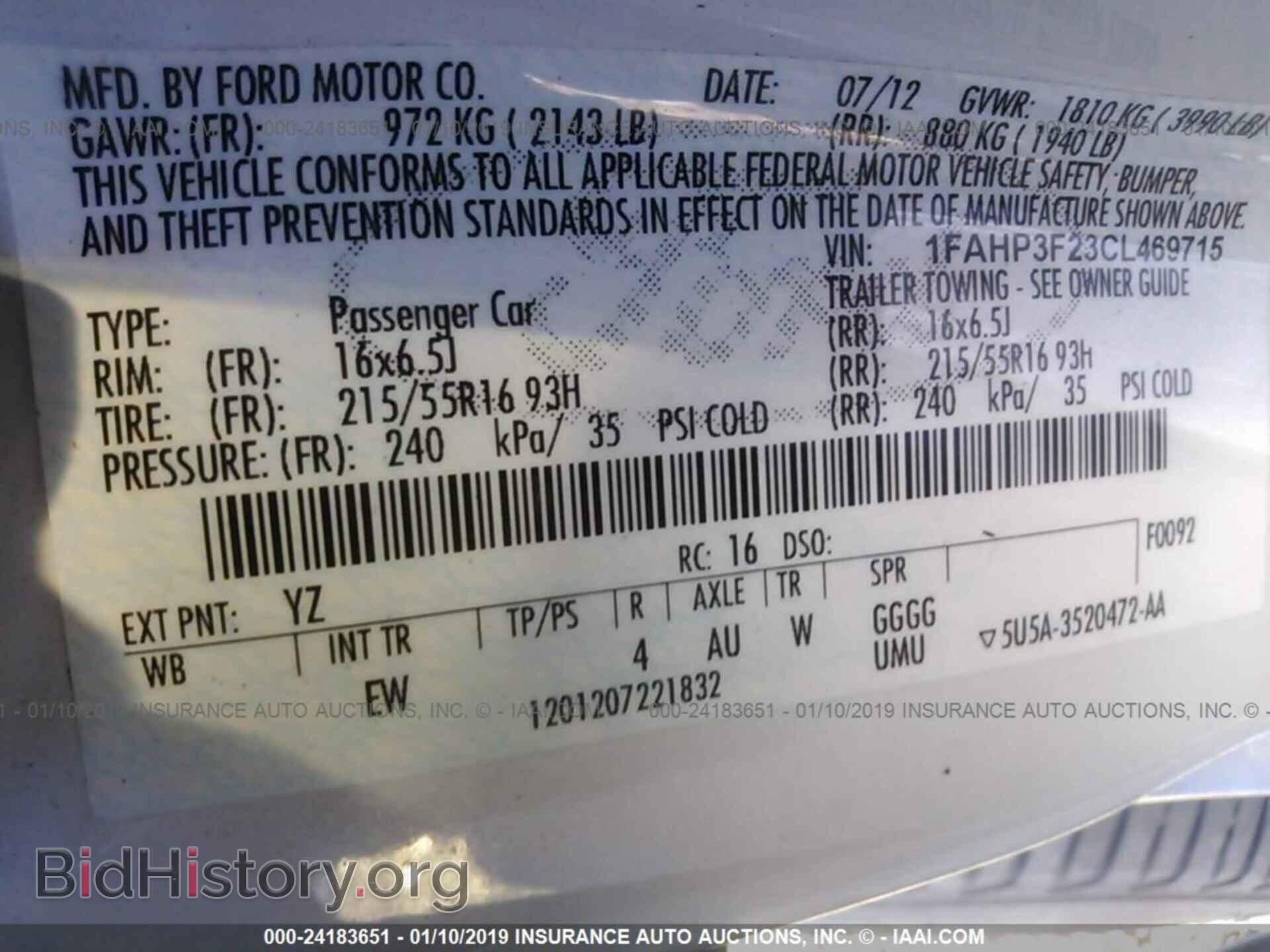 2012 FORD FOCUS - VIN: 1FAHP3F23CL469715 - Photo 9