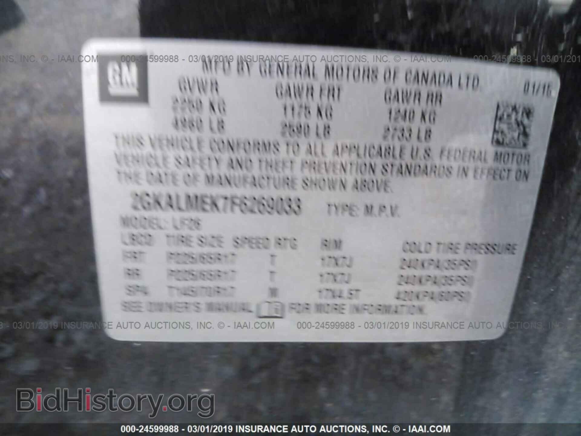 2015 GMC TERRAIN - VIN: 2GKALMEK7F6269033 - Photo 9
