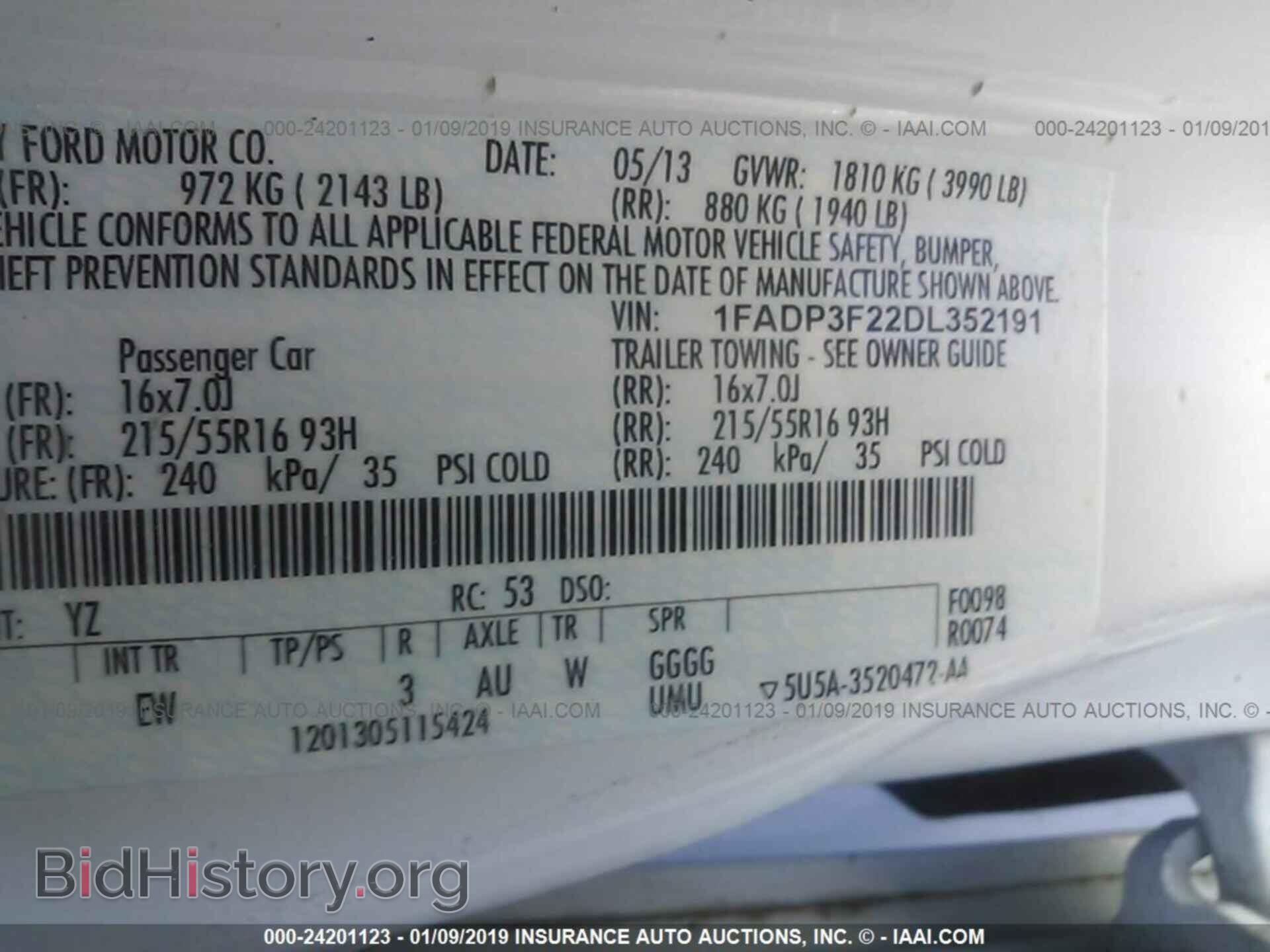 2013 FORD FOCUS - VIN: 1FADP3F22DL352191 - Photo 9