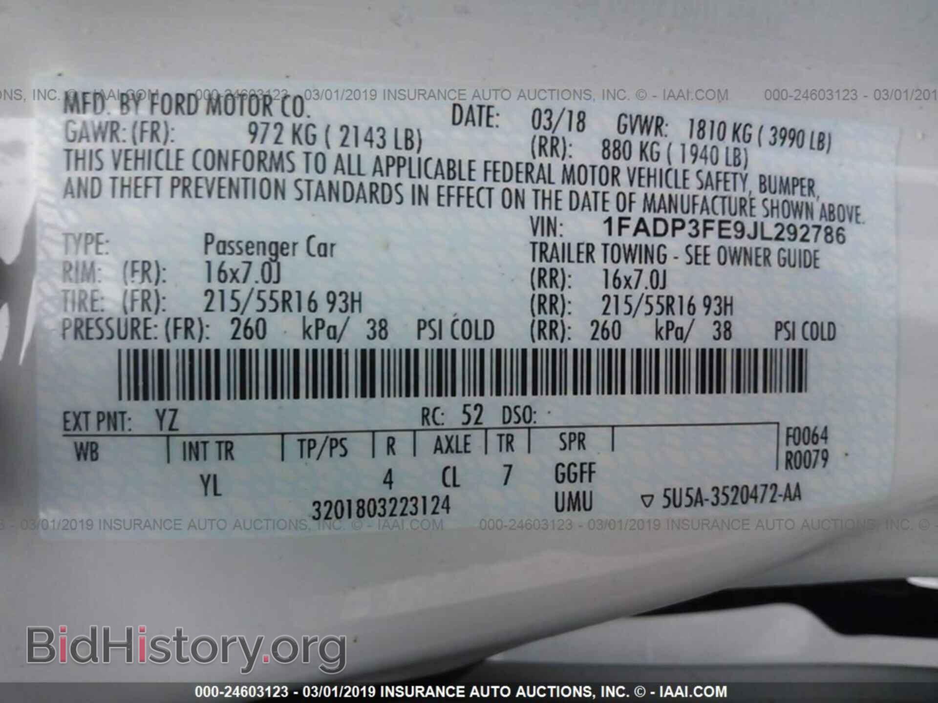 2018 FORD FOCUS - VIN: 1FADP3FE9JL292786 - Фото 9
