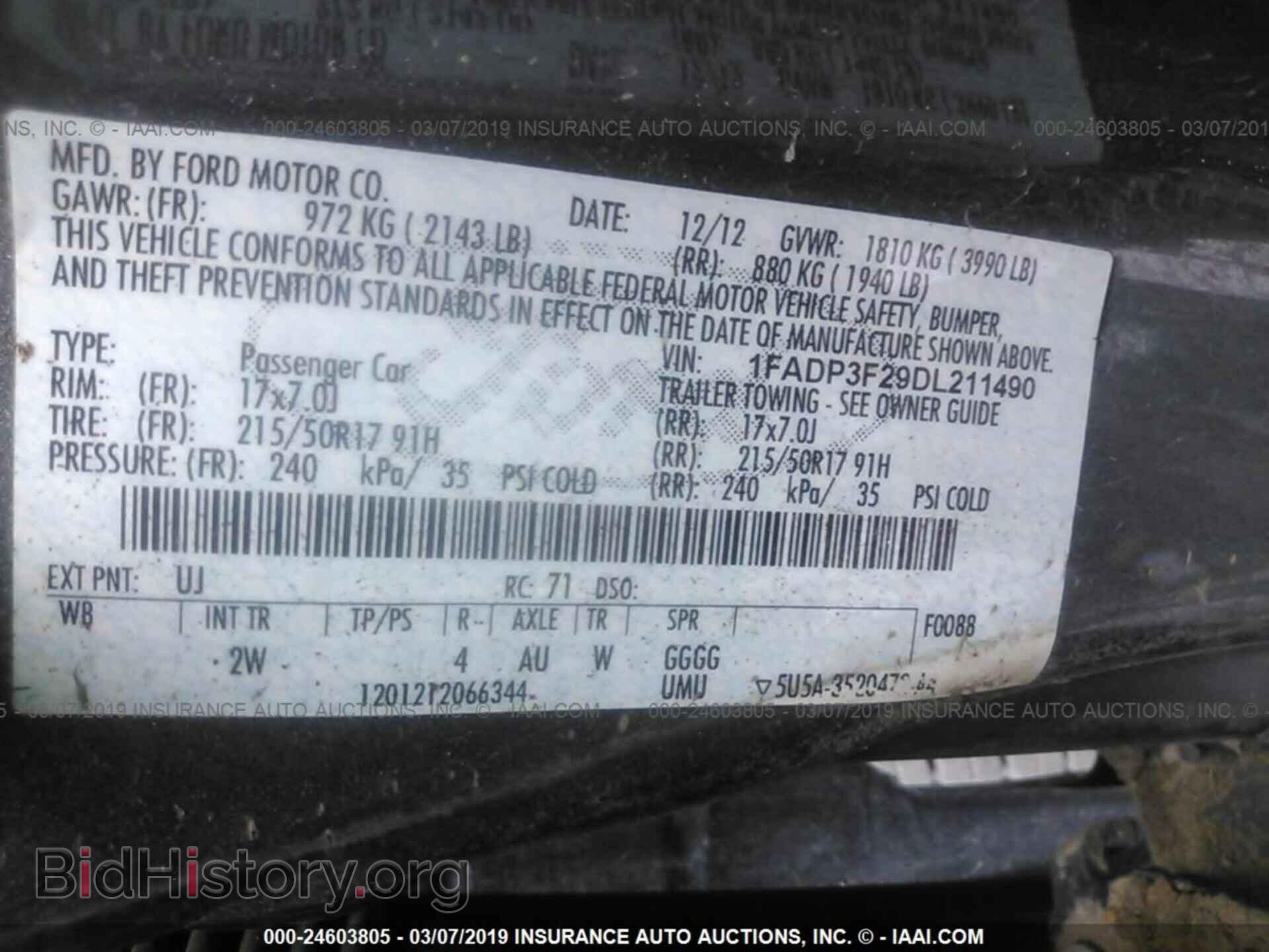 2013 FORD FOCUS - VIN: 1FADP3F29DL211490 - Фото 9