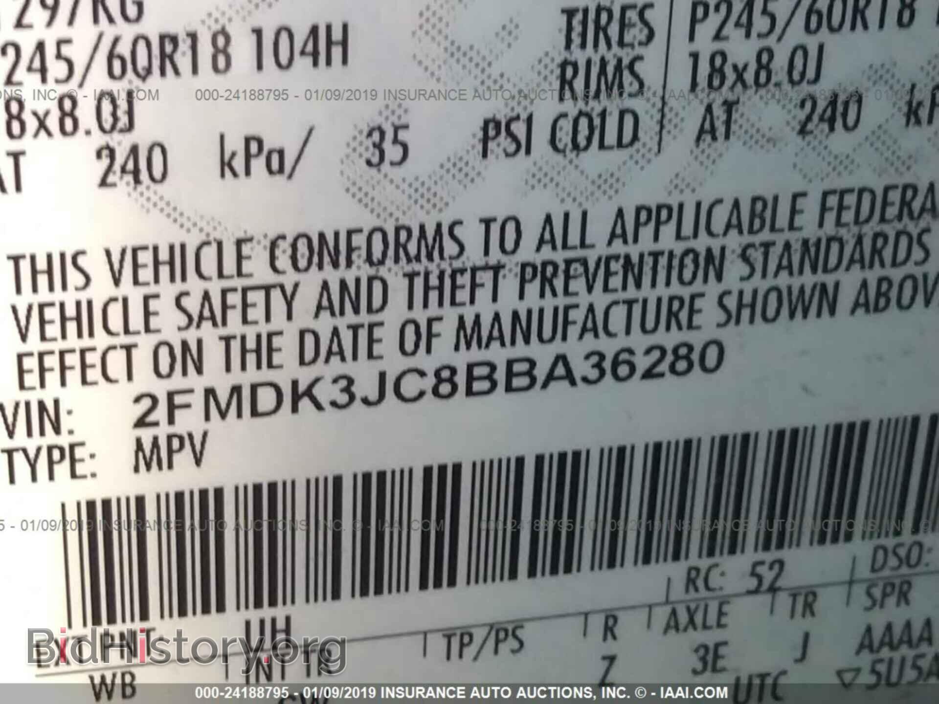 2011 FORD EDGE - VIN: 2FMDK3JC8BBA36280 - Photo 9