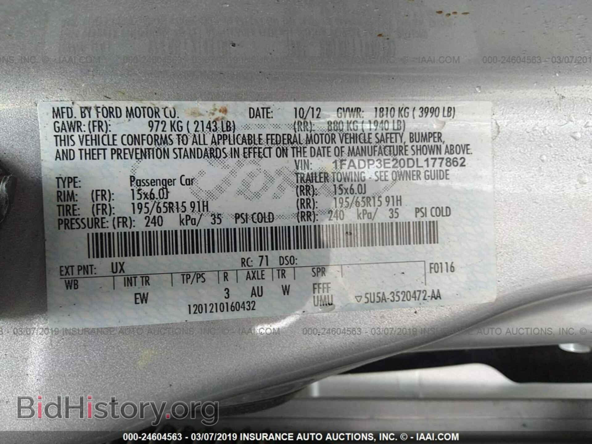 2013 FORD FOCUS - VIN: 1FADP3E20DL177862 - Фото 9