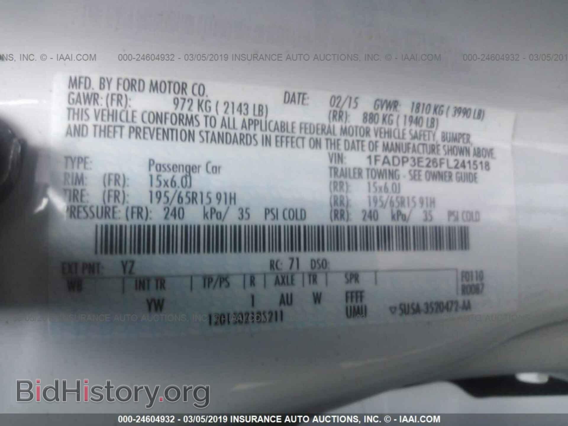 2015 FORD FOCUS - VIN: 1FADP3E26FL241518 - Фото 9