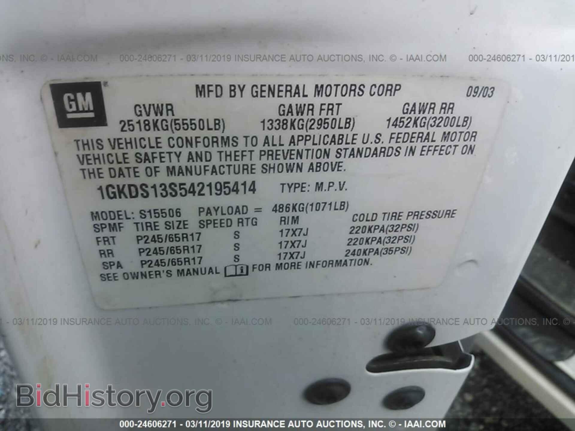 2004 GMC ENVOY - VIN: 1GKDS13S542195414 - Photo 9