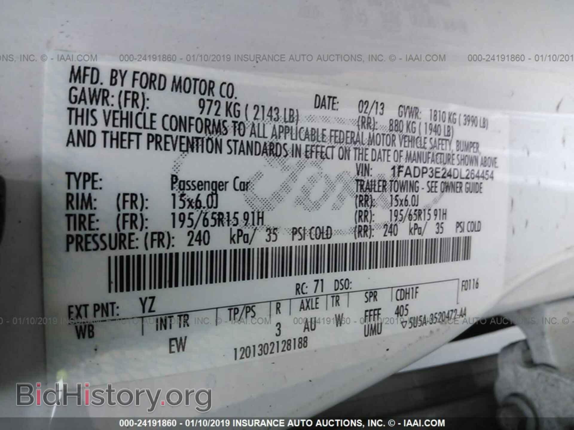 2013 FORD FOCUS - VIN: 1FADP3E24DL264454 - Фото 9