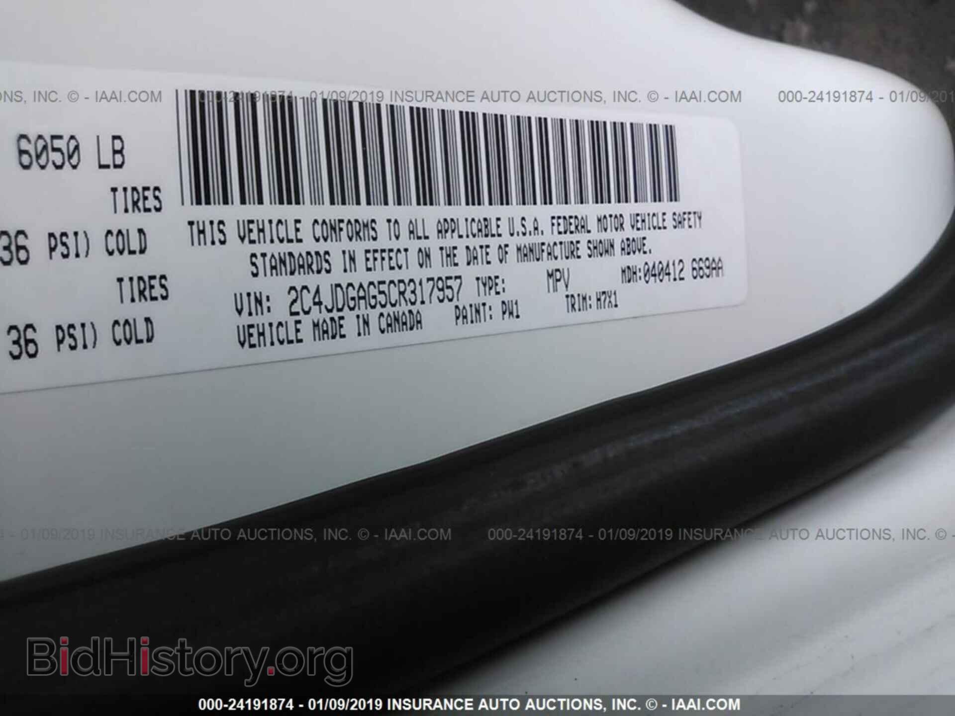2012 DODGE RAM VAN - VIN: 2C4JDGAG5CR317957 - Фото 9