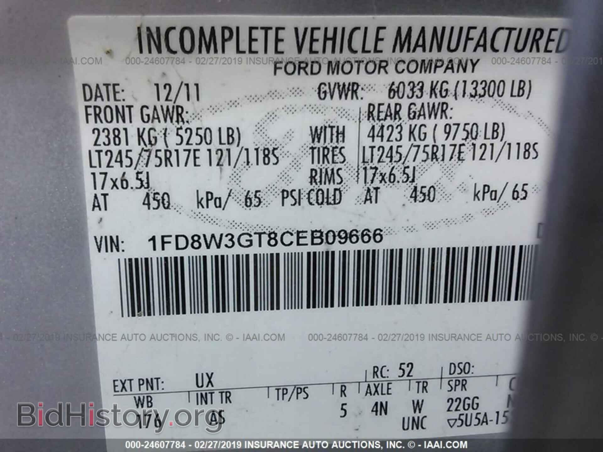 2012 FORD F350 - VIN: 1FD8W3GT8CEB09666 - Фото 9
