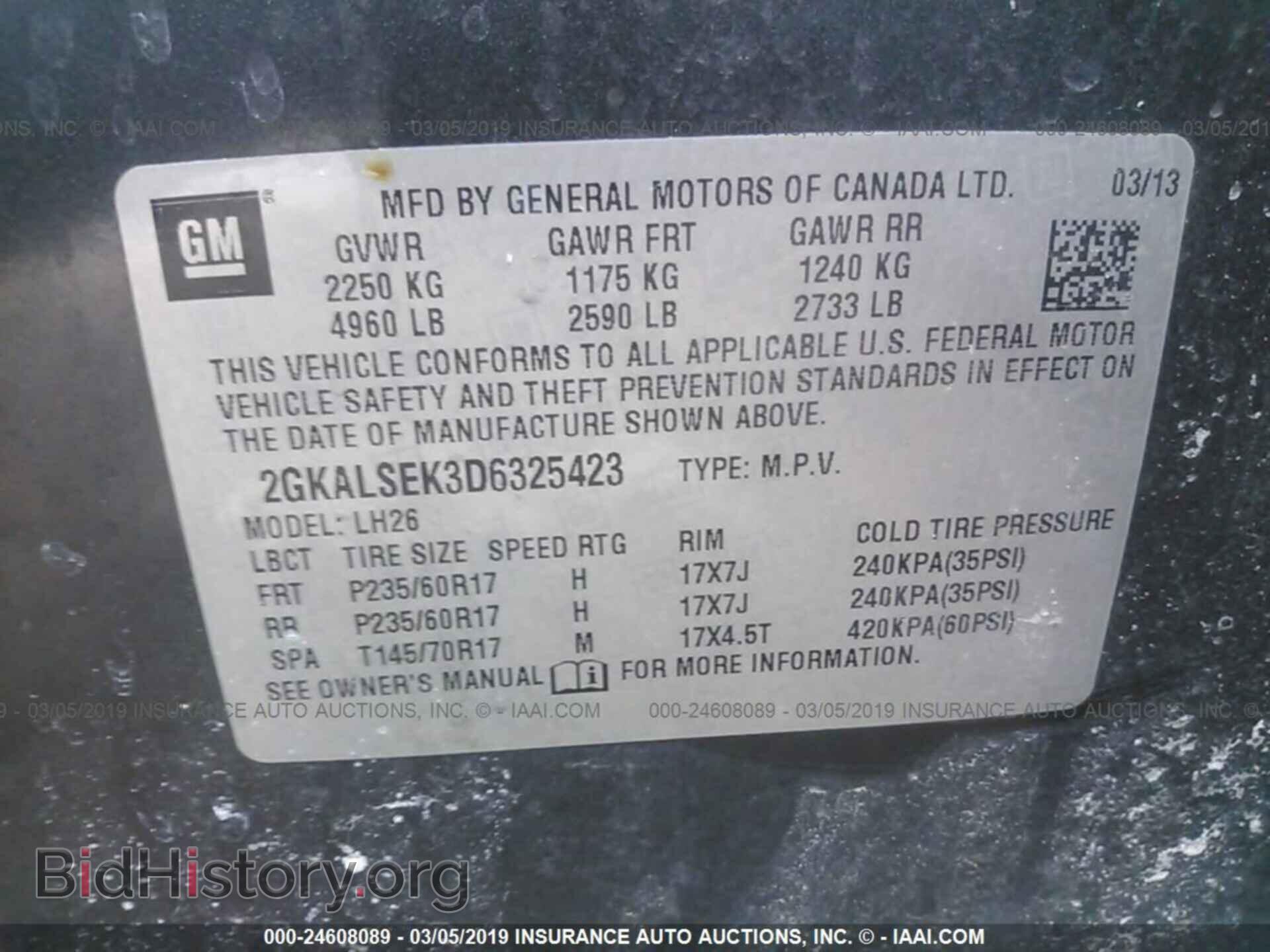 2013 GMC TERRAIN - VIN: 2GKALSEK3D6325423 - Photo 9