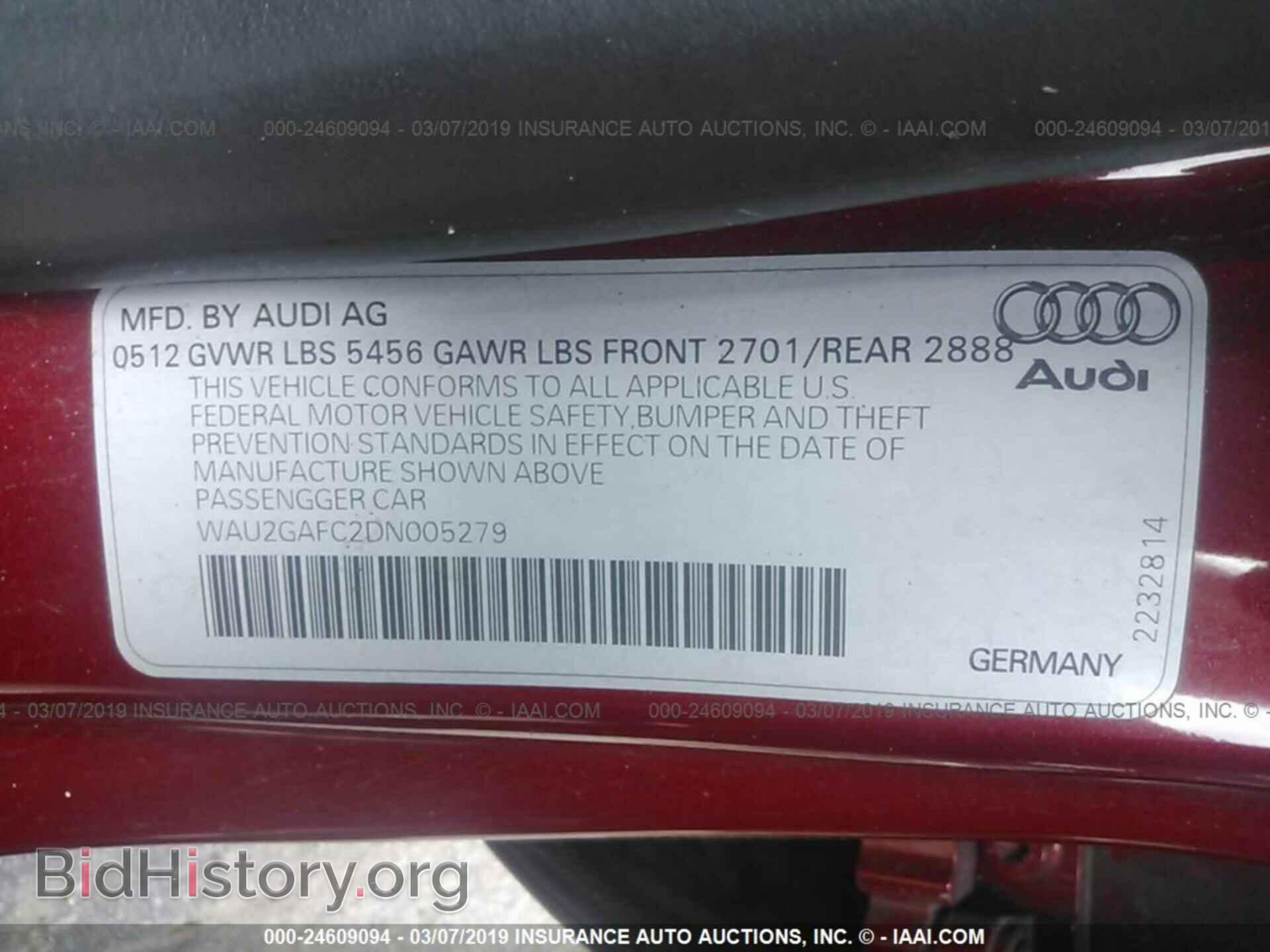 2013 AUDI A7 - VIN: WAU2GAFC2DN005279 - Photo 9