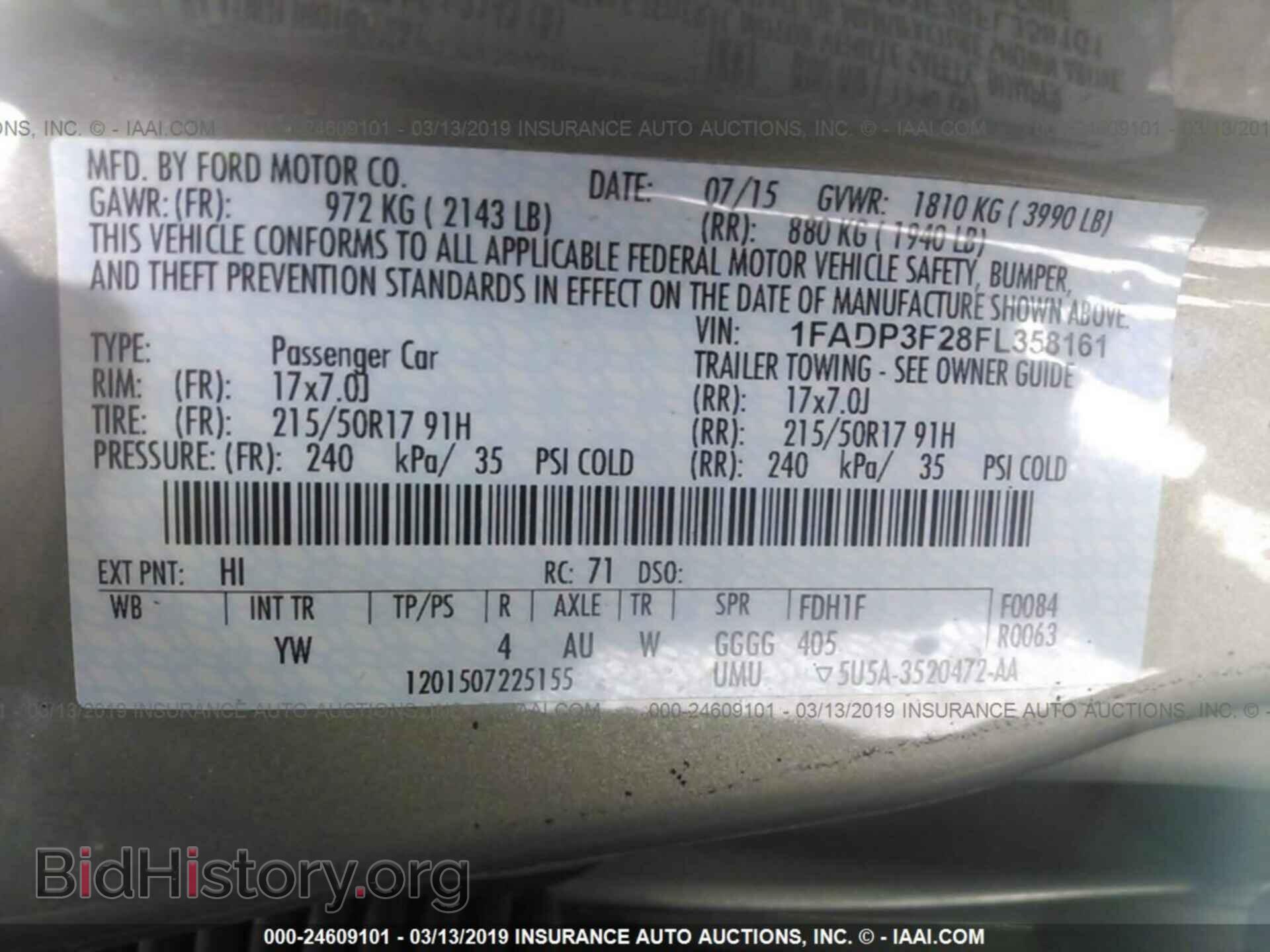 2015 FORD FOCUS - VIN: 1FADP3F28FL358161 - Фото 9