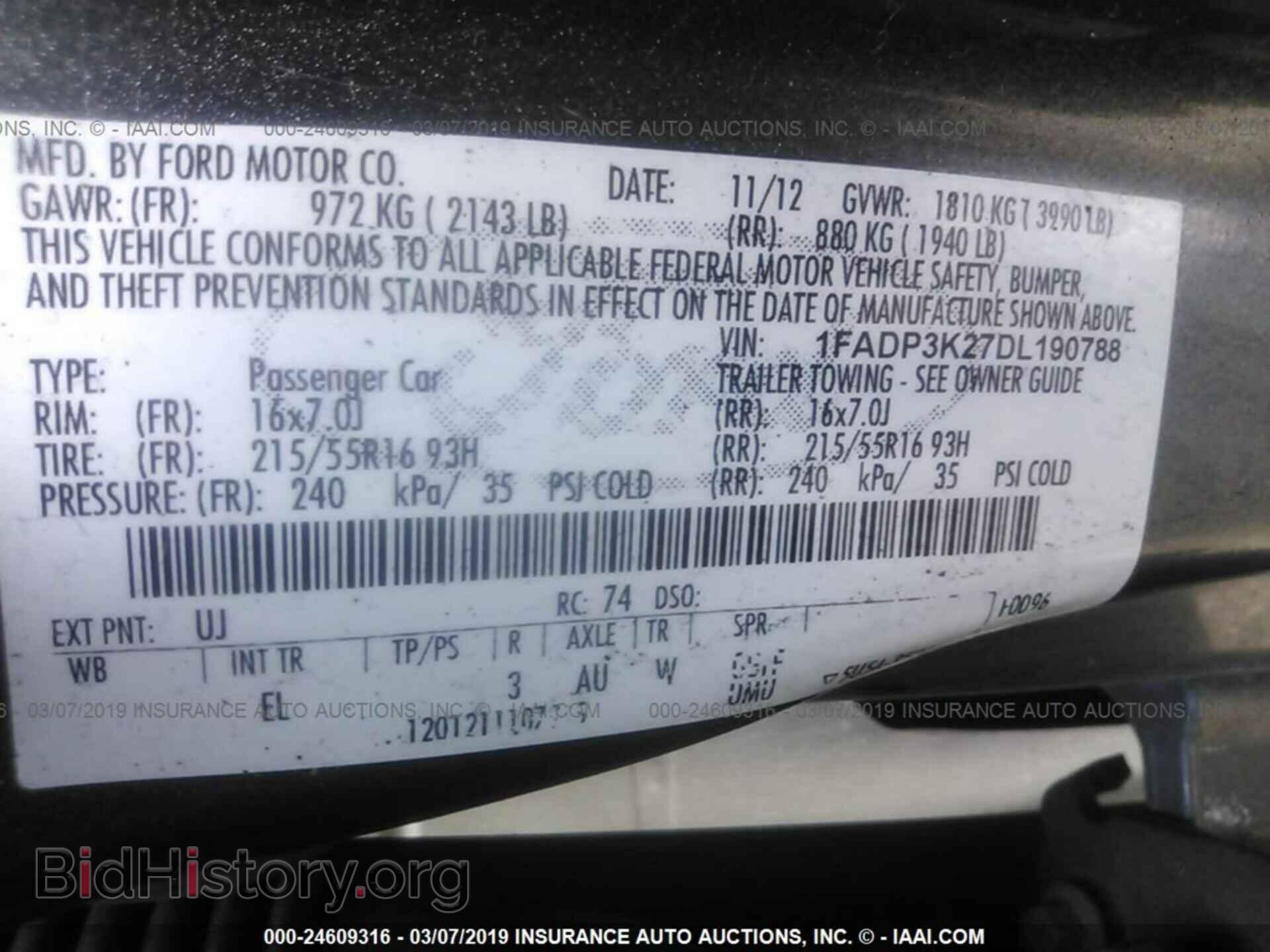 2013 FORD FOCUS - VIN: 1FADP3K27DL190788 - Фото 9