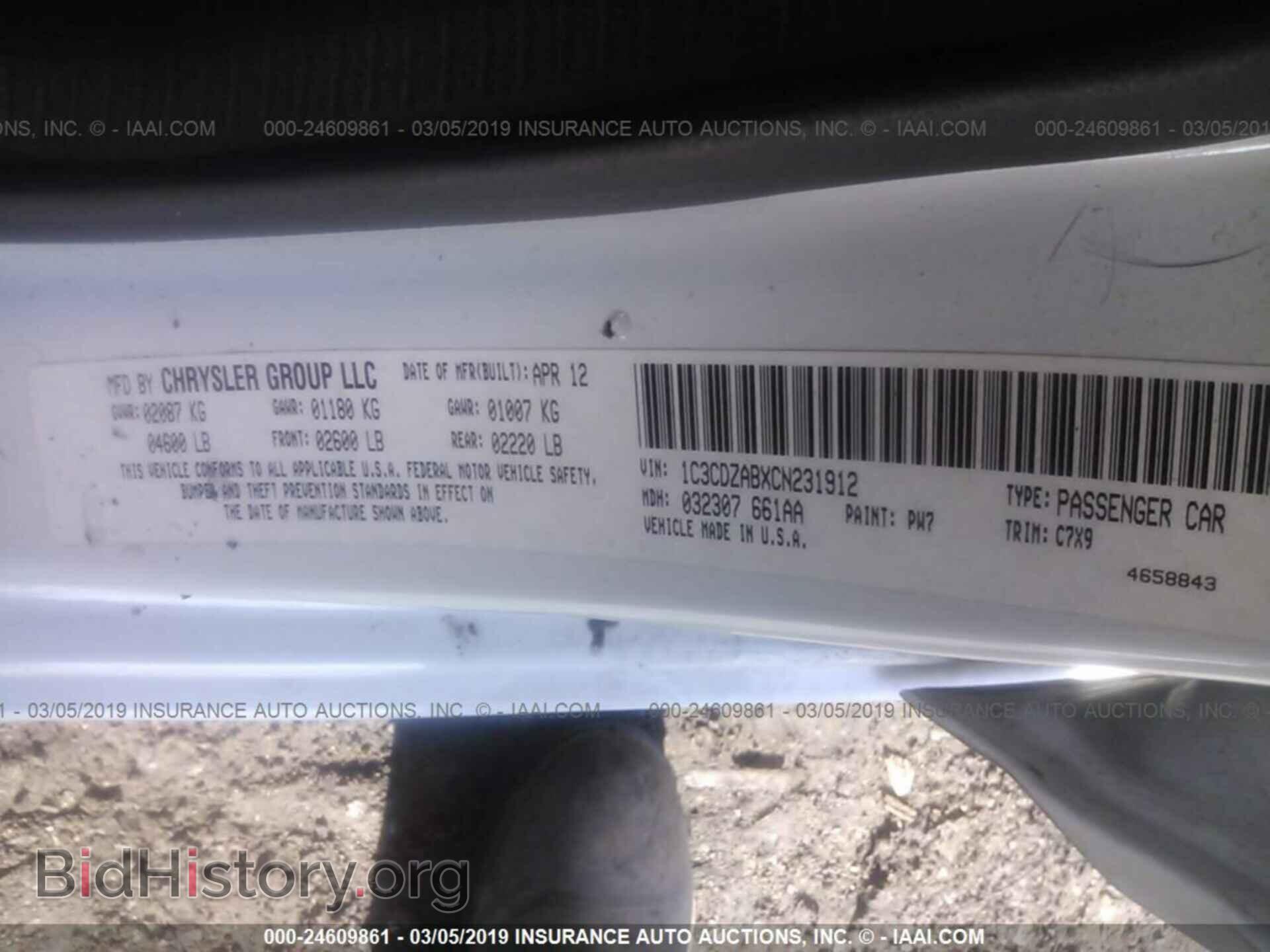 2012 DODGE AVENGER - VIN: 1C3CDZABXCN231912 - Фото 9