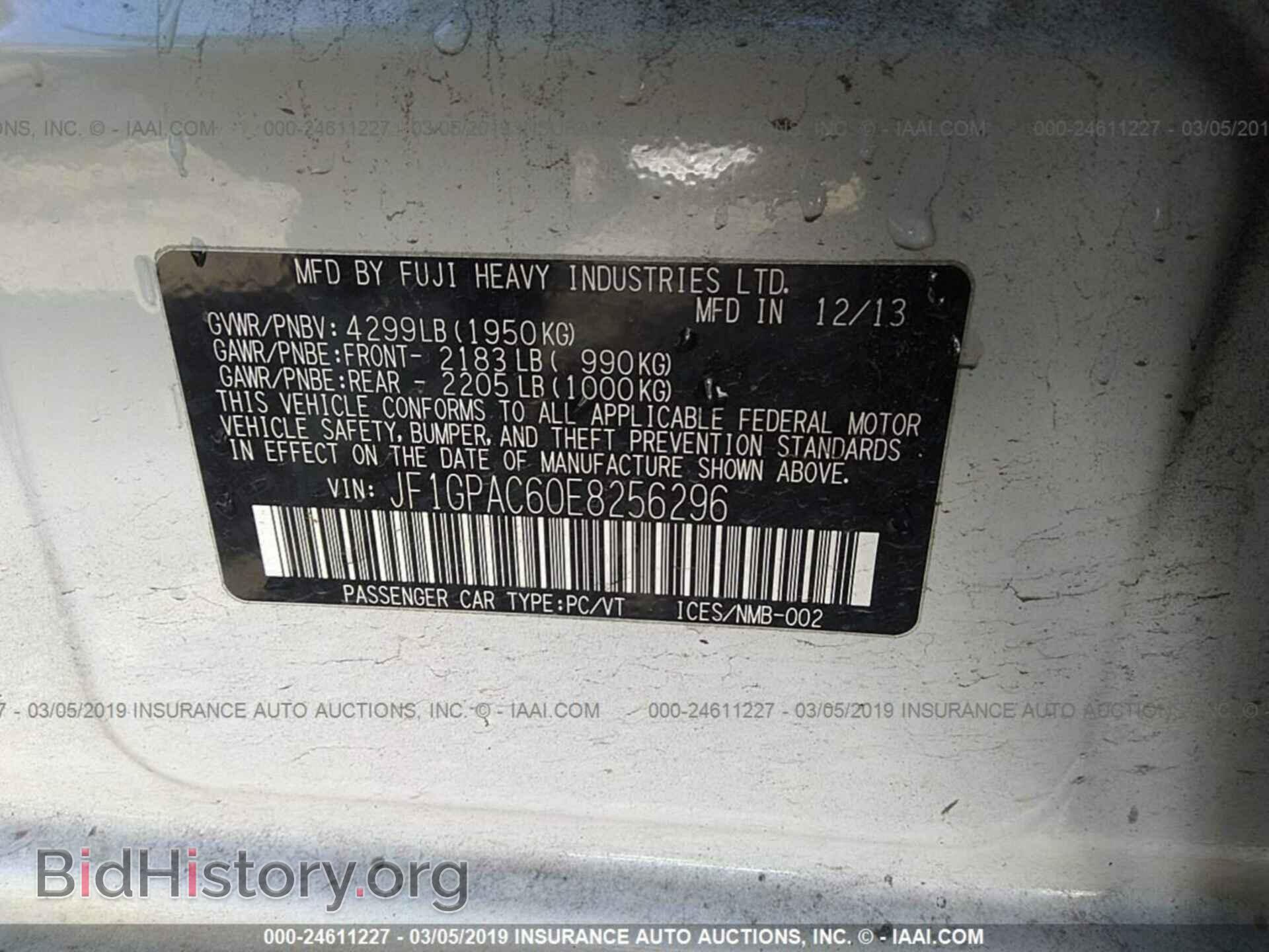 2014 SUBARU IMPREZA - VIN: JF1GPAC60E8256296 - Фото 9