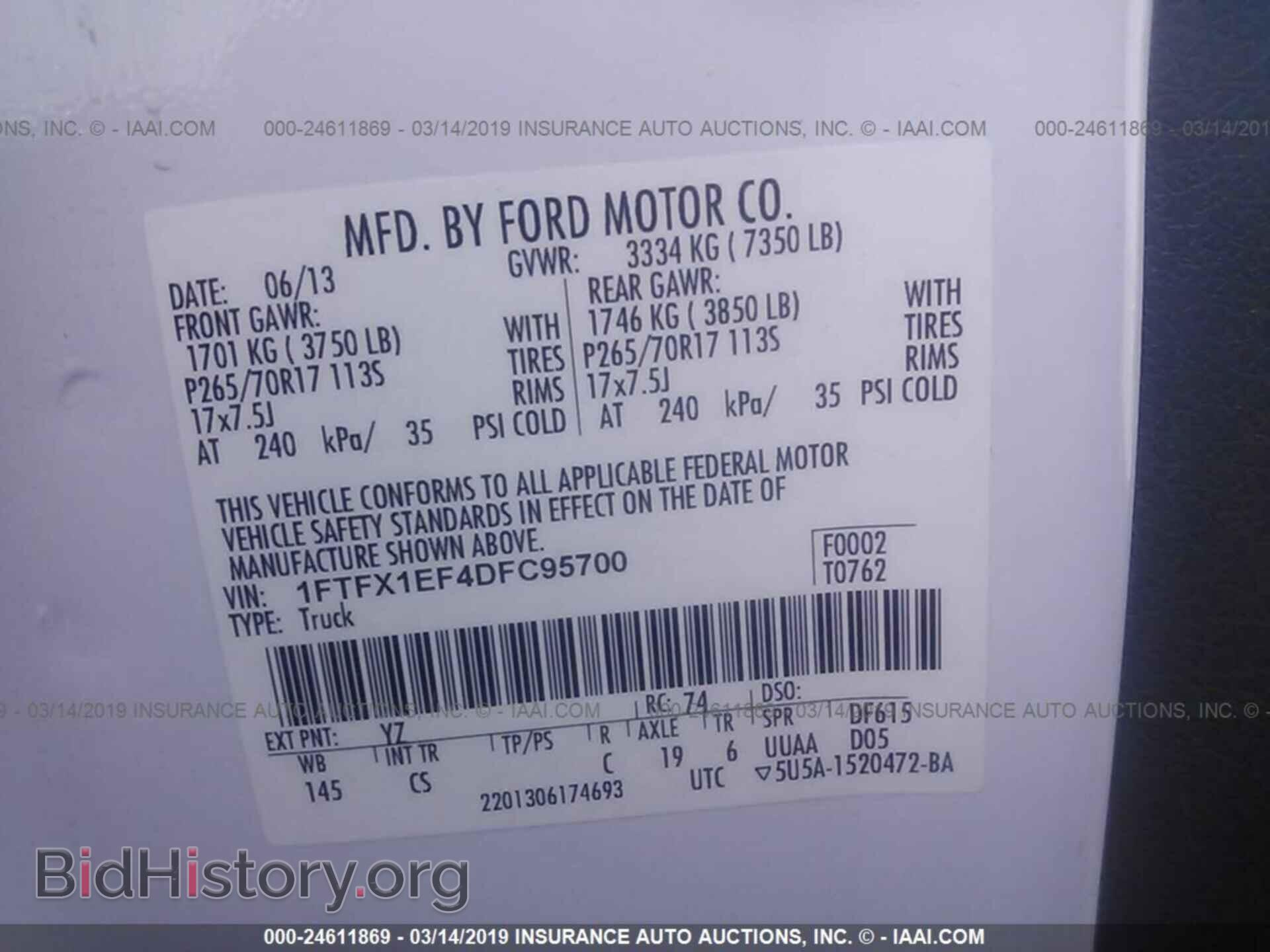 2013 FORD F150 - VIN: 1FTFX1EF4DFC95700 - Photo 9