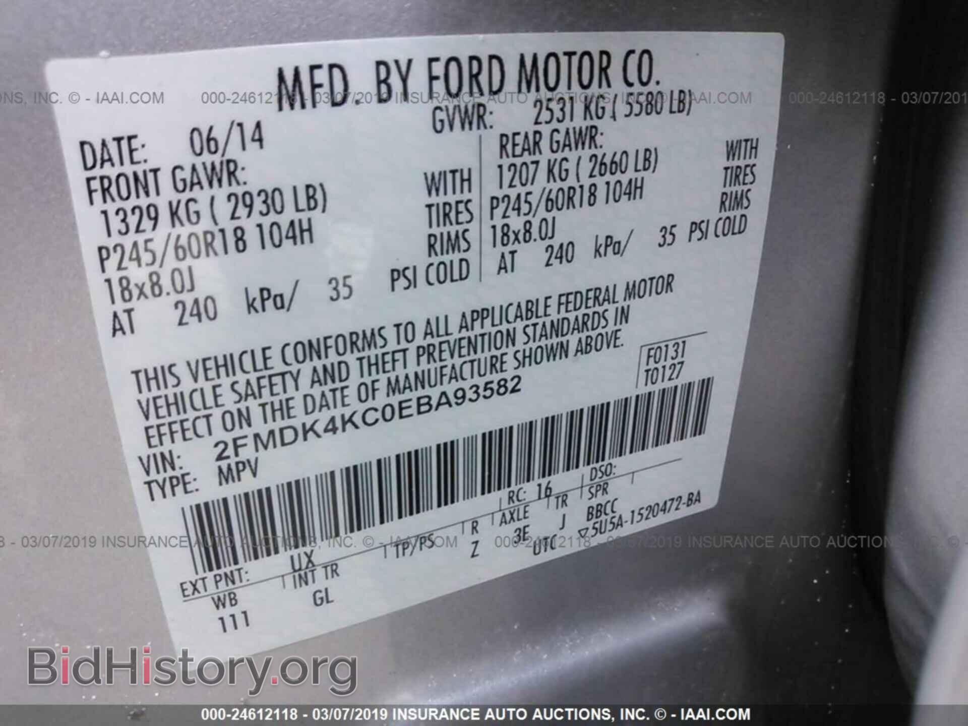 2014 FORD EDGE - VIN: 2FMDK4KC0EBA93582 - Photo 9