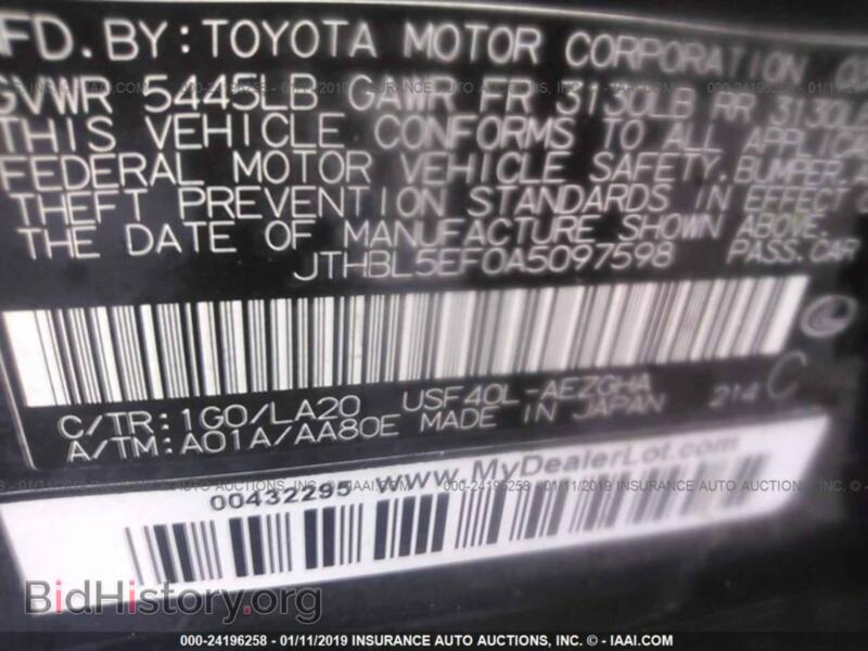 2010 Lexus LS (VIN JTHBL5EF0A5097598) — photo 9 of 10
