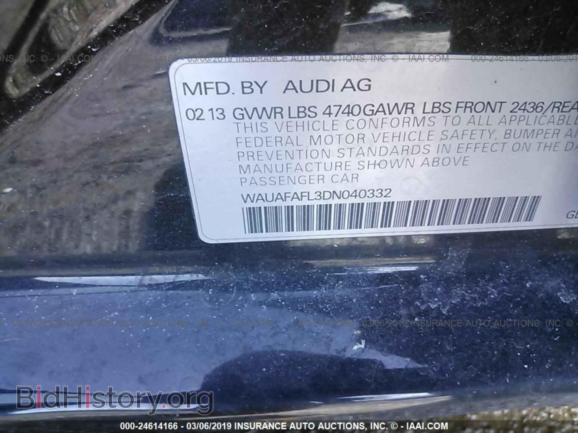 2013 AUDI A4 - VIN: WAUAFAFL3DN040332 - Фото 9