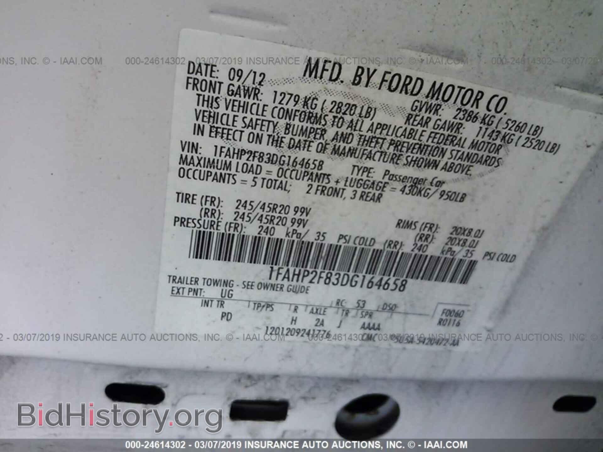 2013 FORD TAURUS - VIN: 1FAHP2F83DG164658 - Фото 9