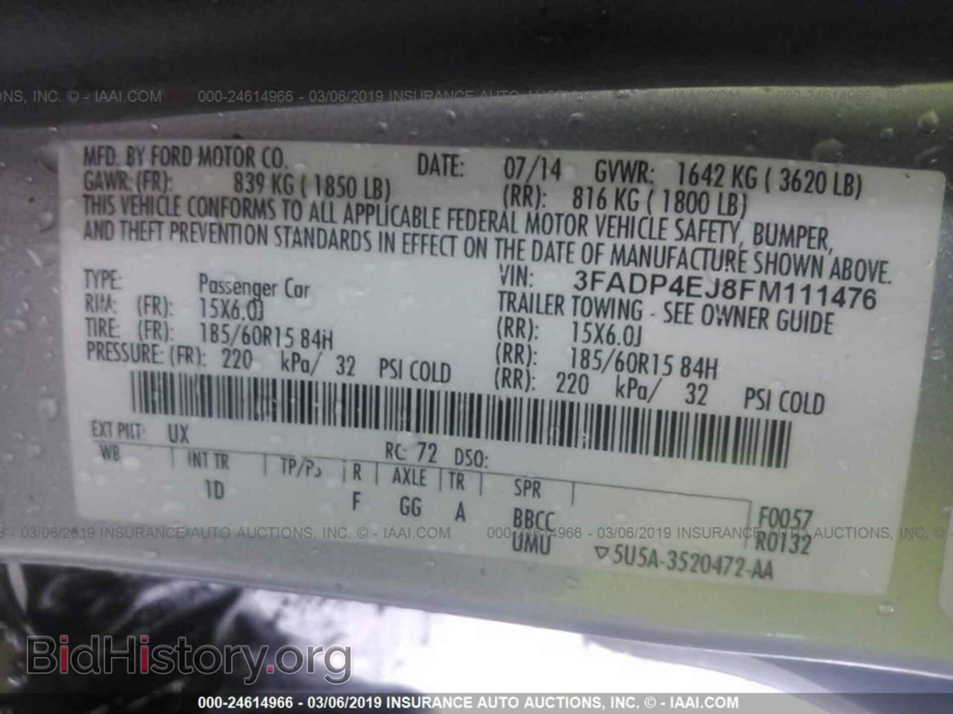 2015 FORD FIESTA - VIN: 3FADP4EJ8FM111476 - Photo 9