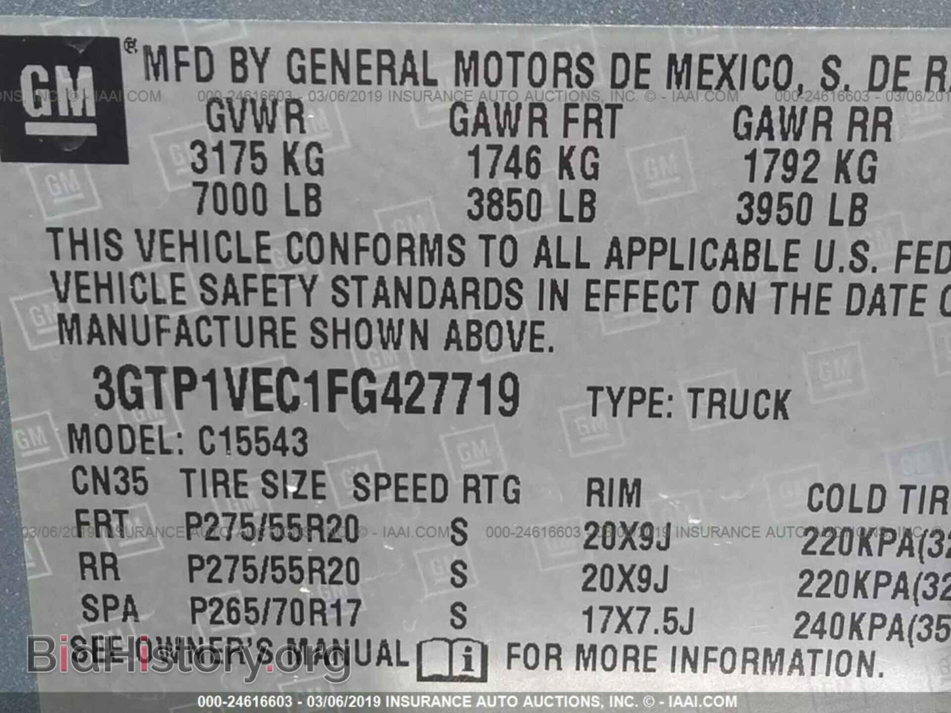 2015 GMC SIERRA - VIN: 3GTP1VEC1FG427719 - Photo 9