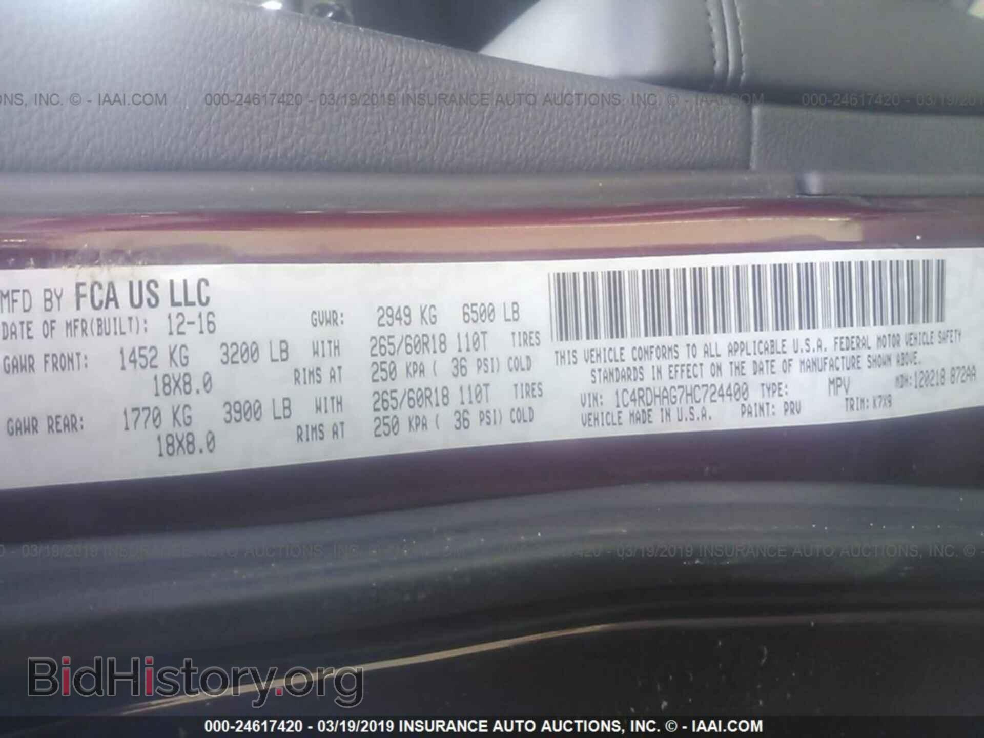 2017 DODGE DURANGO - VIN: 1C4RDHAG7HC724400 - Фото 9