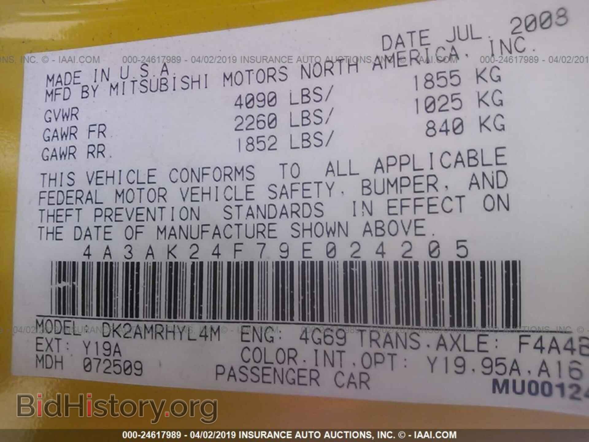 2009 MITSUBISHI ECLIPSE - VIN: 4A3AK24F79E024205 - Photo 9