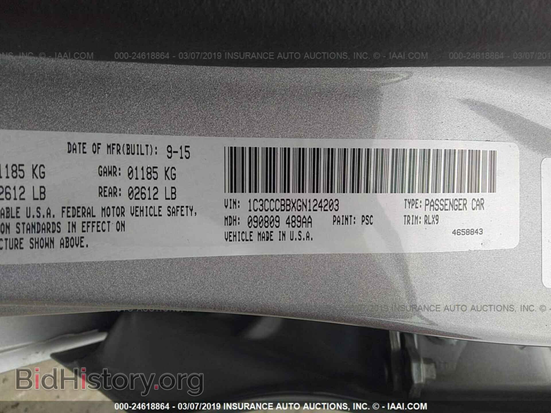 2016 CHRYSLER 200 - VIN: 1C3CCCBBXGN124203 - Photo 9
