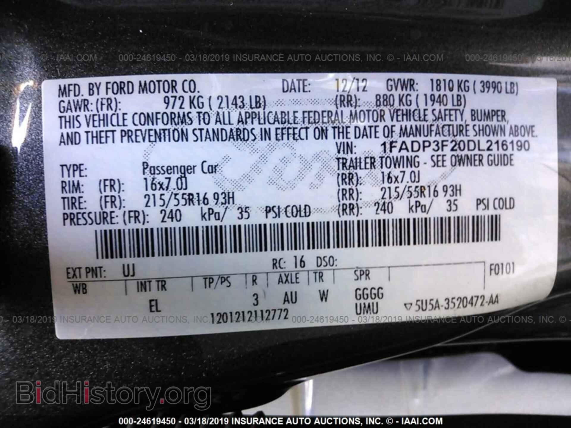2013 FORD FOCUS - VIN: 1FADP3F20DL216190 - Photo 9