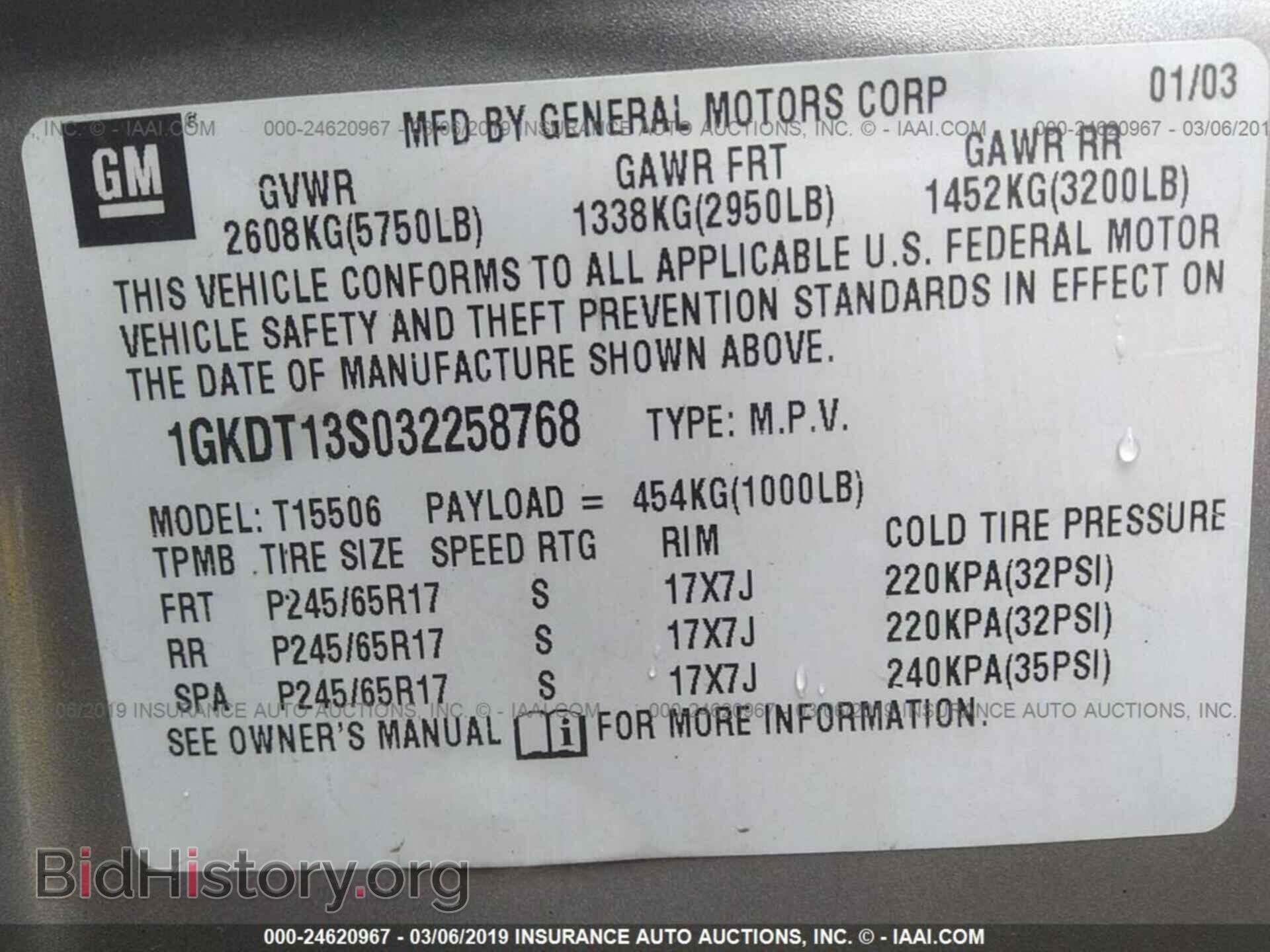 2003 GMC ENVOY - VIN: 1GKDT13S032258768 - Photo 9