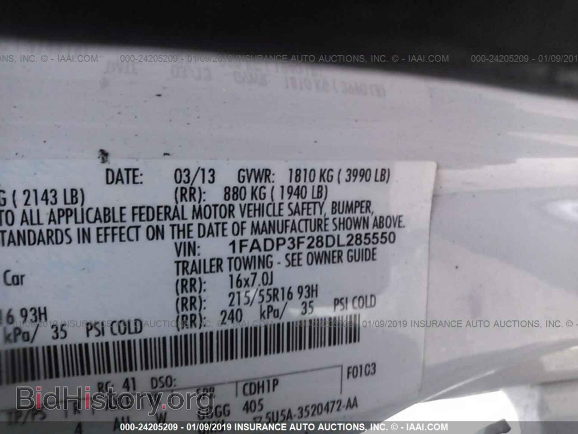 2013 FORD FOCUS - VIN: 1FADP3F28DL285550 - Фото 9