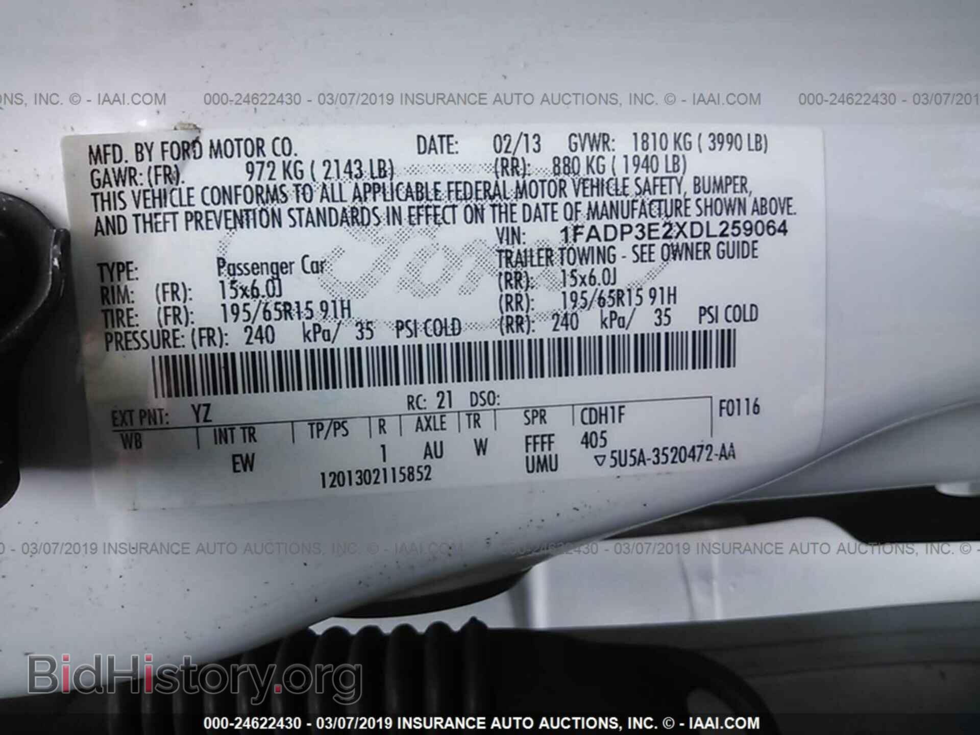 2013 FORD FOCUS - VIN: 1FADP3E2XDL259064 - Фото 9