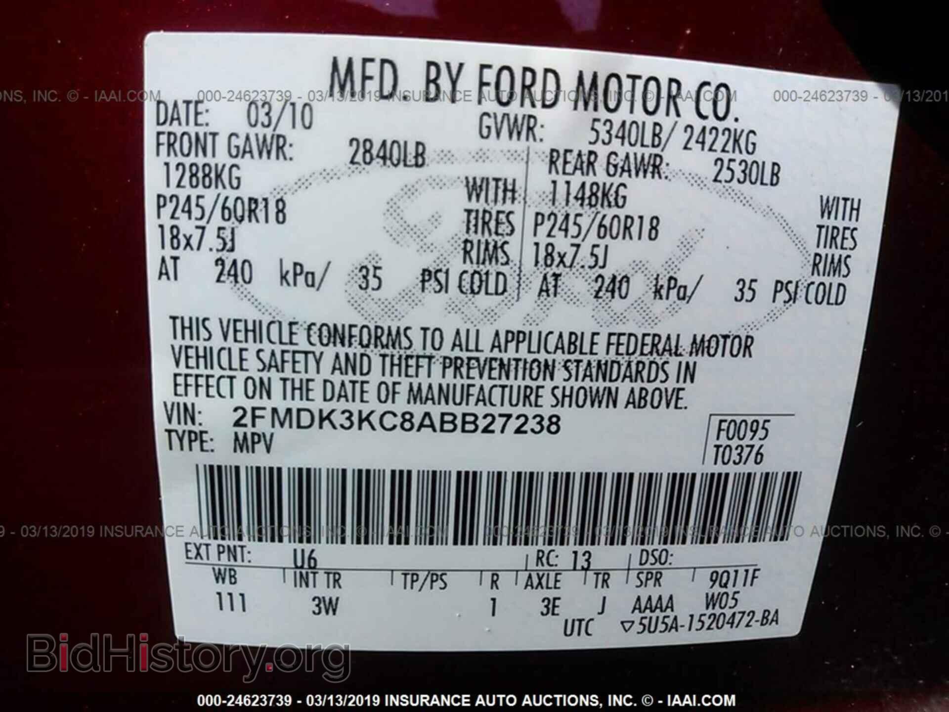2010 FORD EDGE - VIN: 2FMDK3KC8ABB27238 - Photo 9