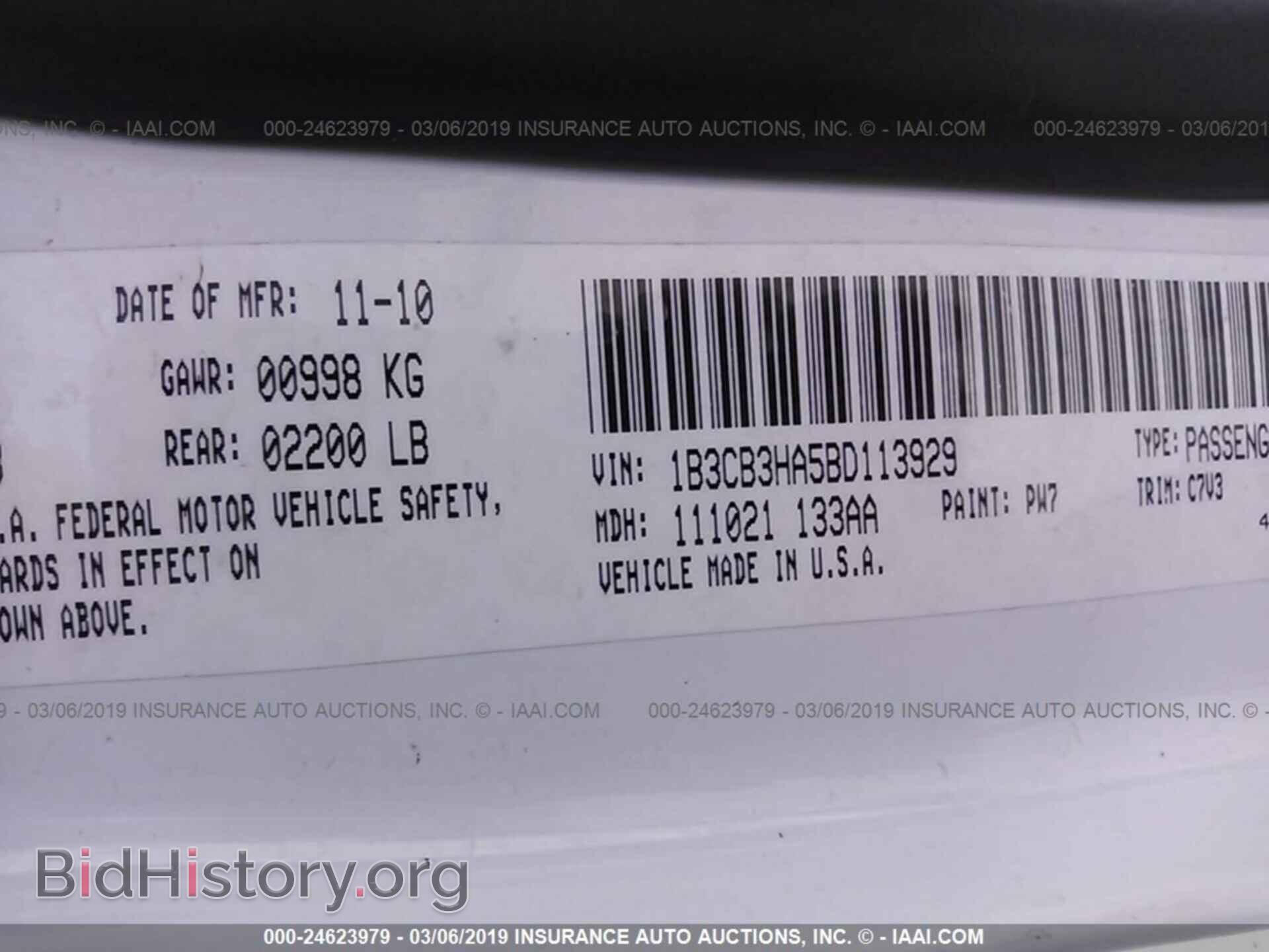 2011 DODGE CALIBER - VIN: 1B3CB3HA5BD113929 - Фото 9