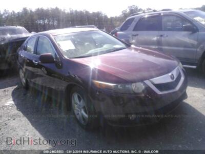 2010 Acura TSX, бордовый — VIN JH4CU2F65AC024754, IAAI