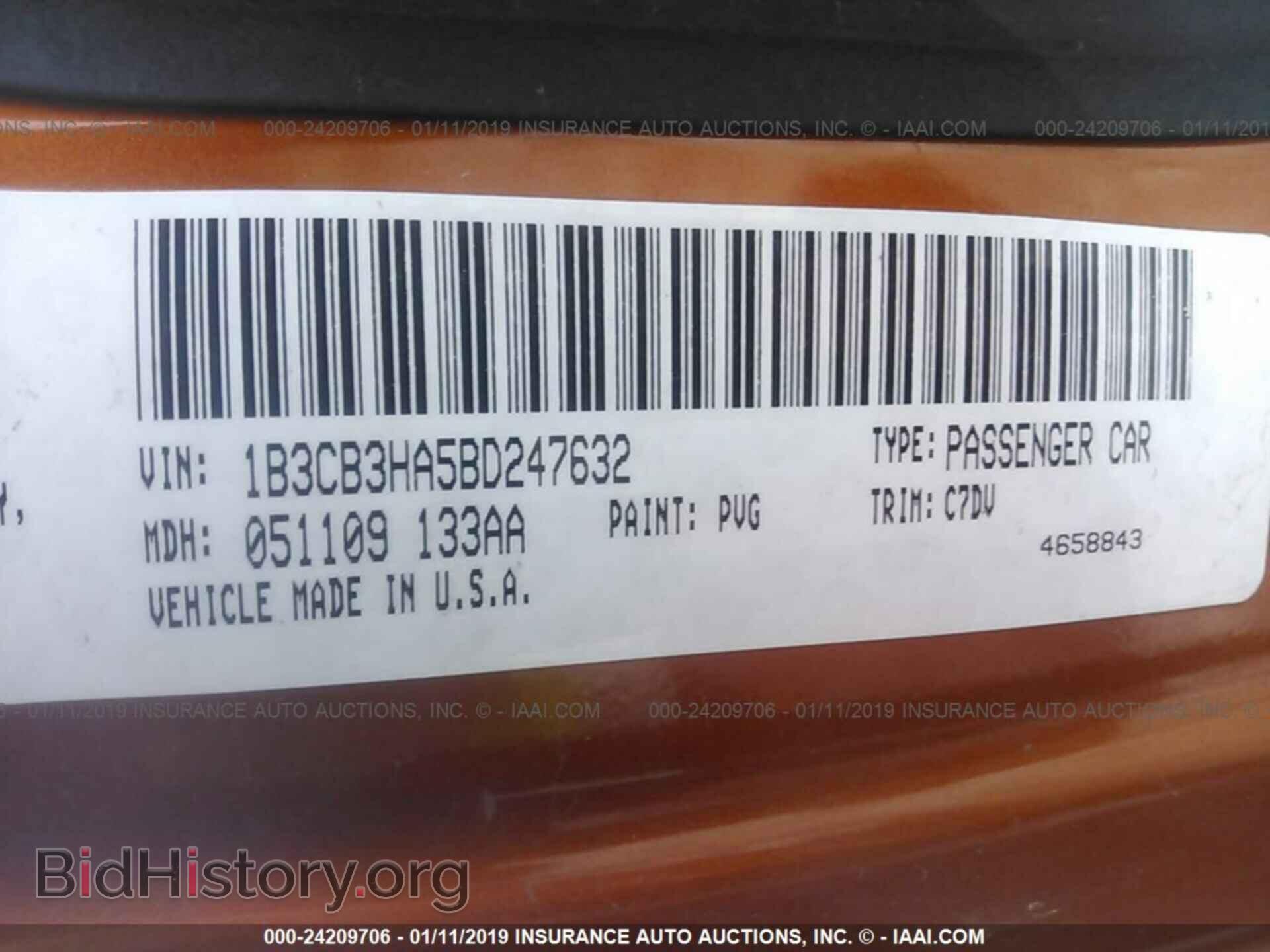2011 DODGE CALIBER - VIN: 1B3CB3HA5BD247632 - Photo 9