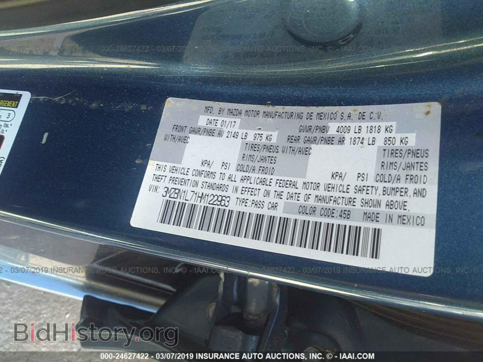 2017 MAZDA 3 - VIN: 3MZBN1L71HM122963 - Фото 9