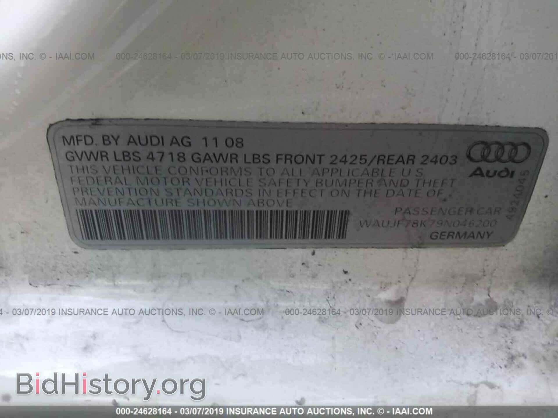 2009 AUDI A4 - VIN: WAUJF78K79N046200 - Photo 9